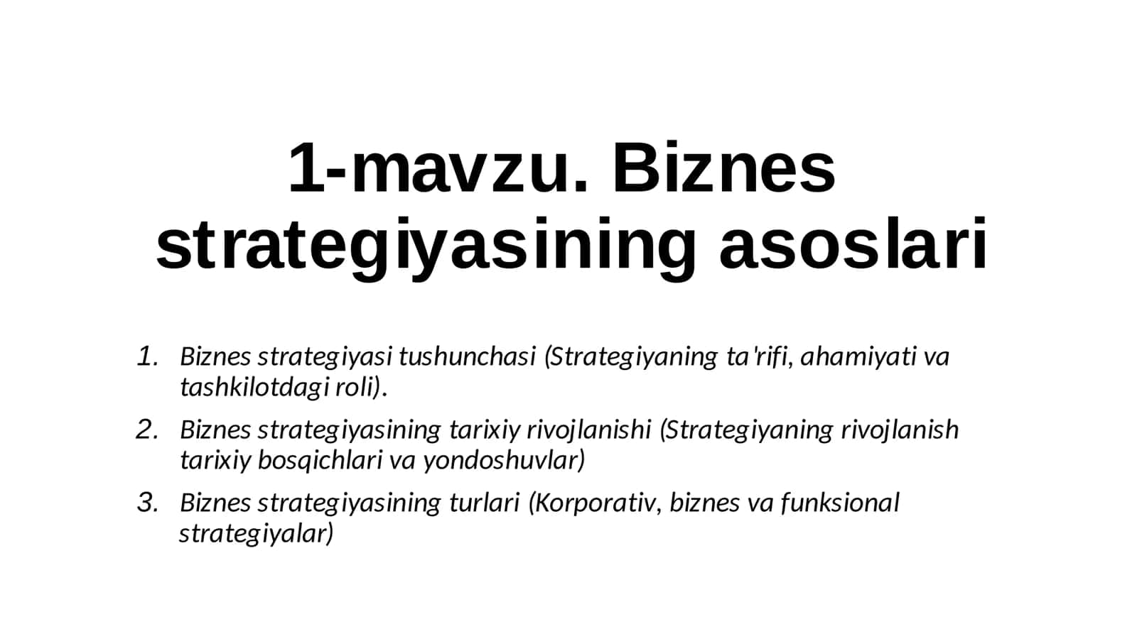 Biznes strategiyasi