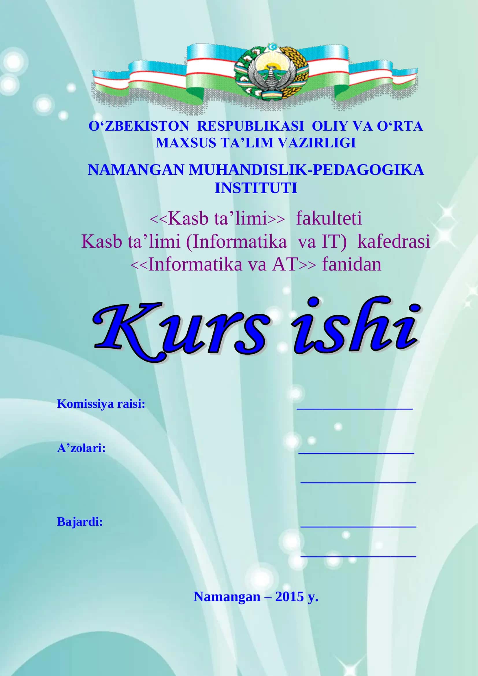 Kasb ta’limi (Informatika va IT)