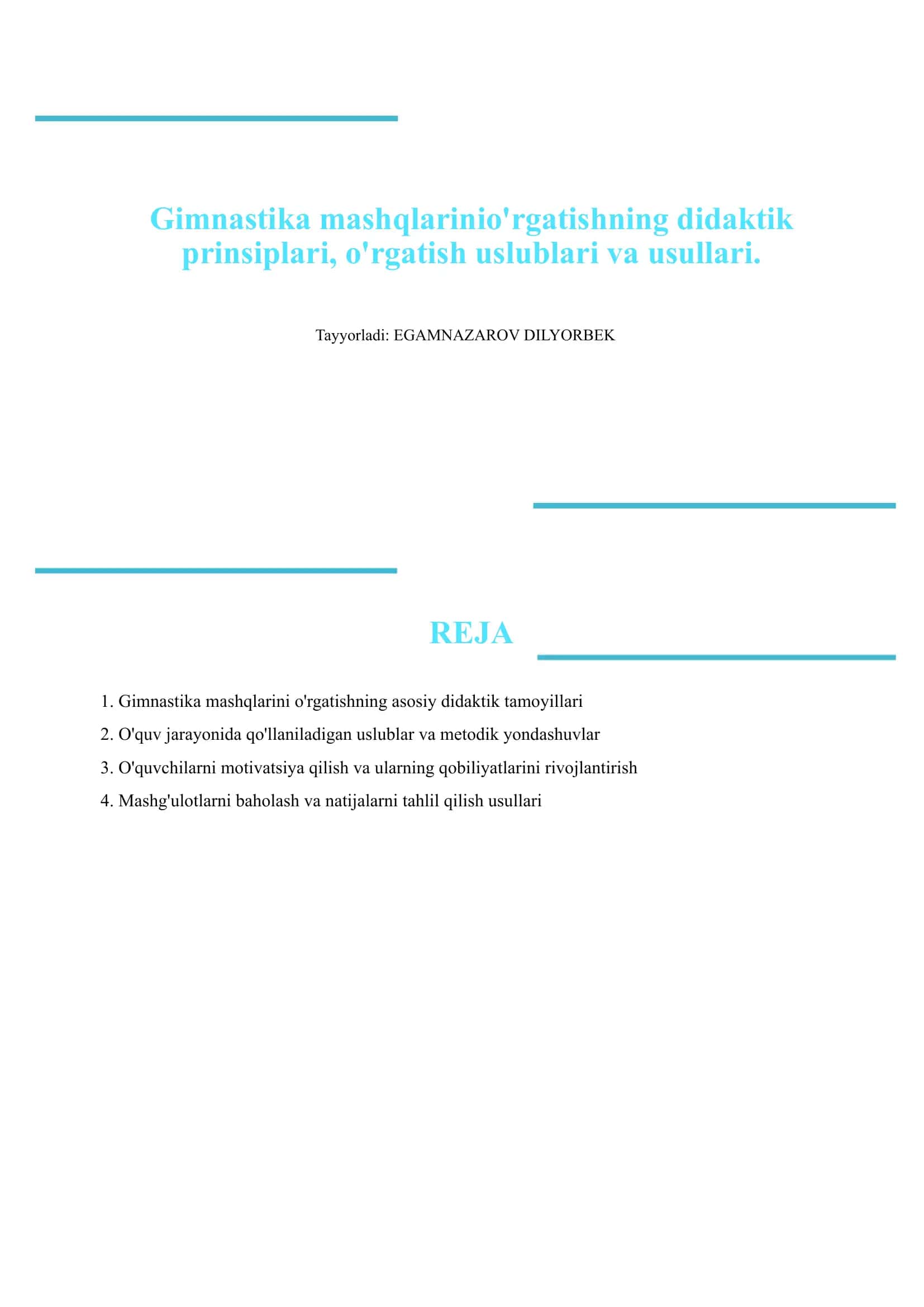 Gimnastika mashiqlari