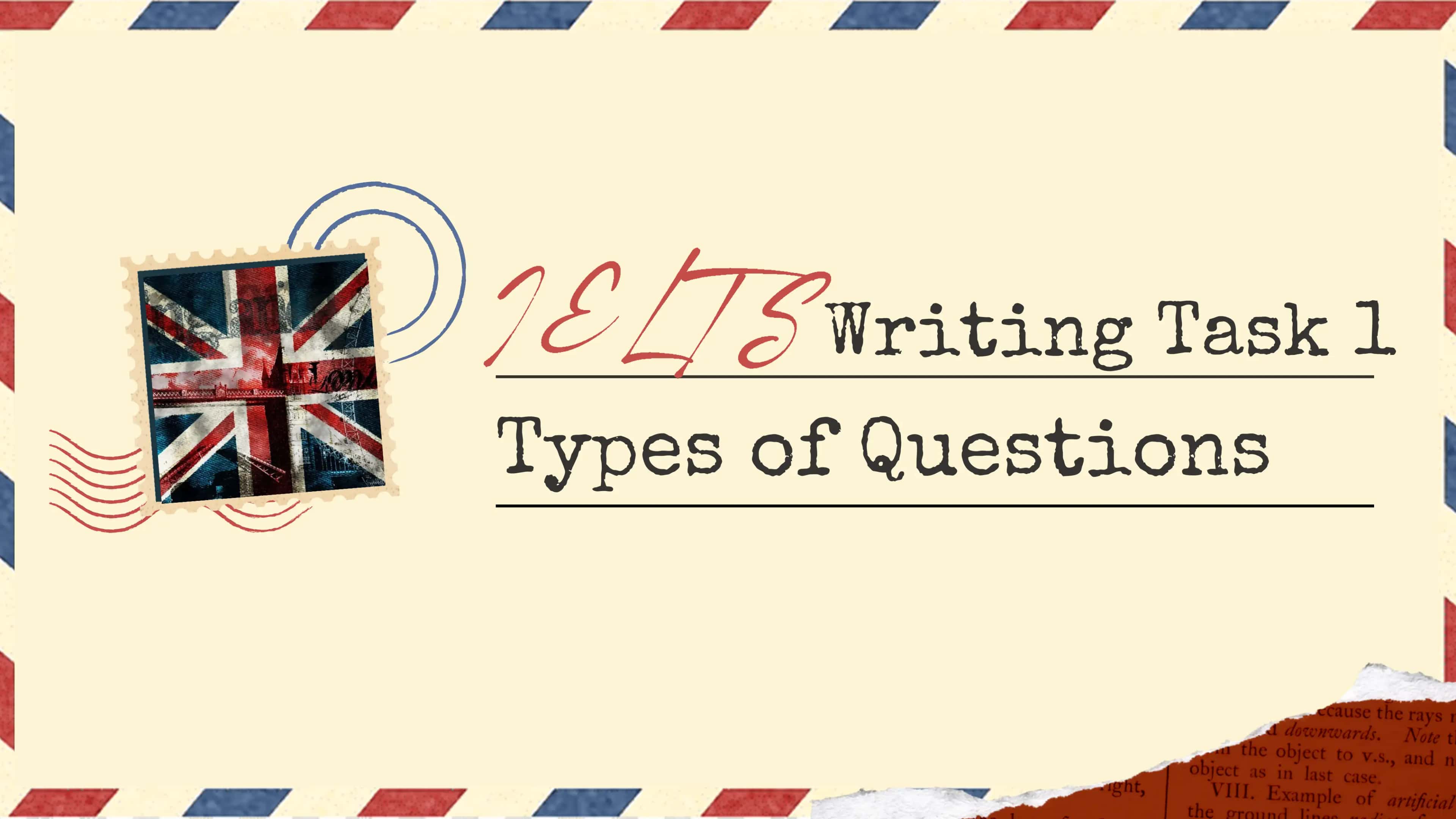 IELTS Writing Task 1 Question types