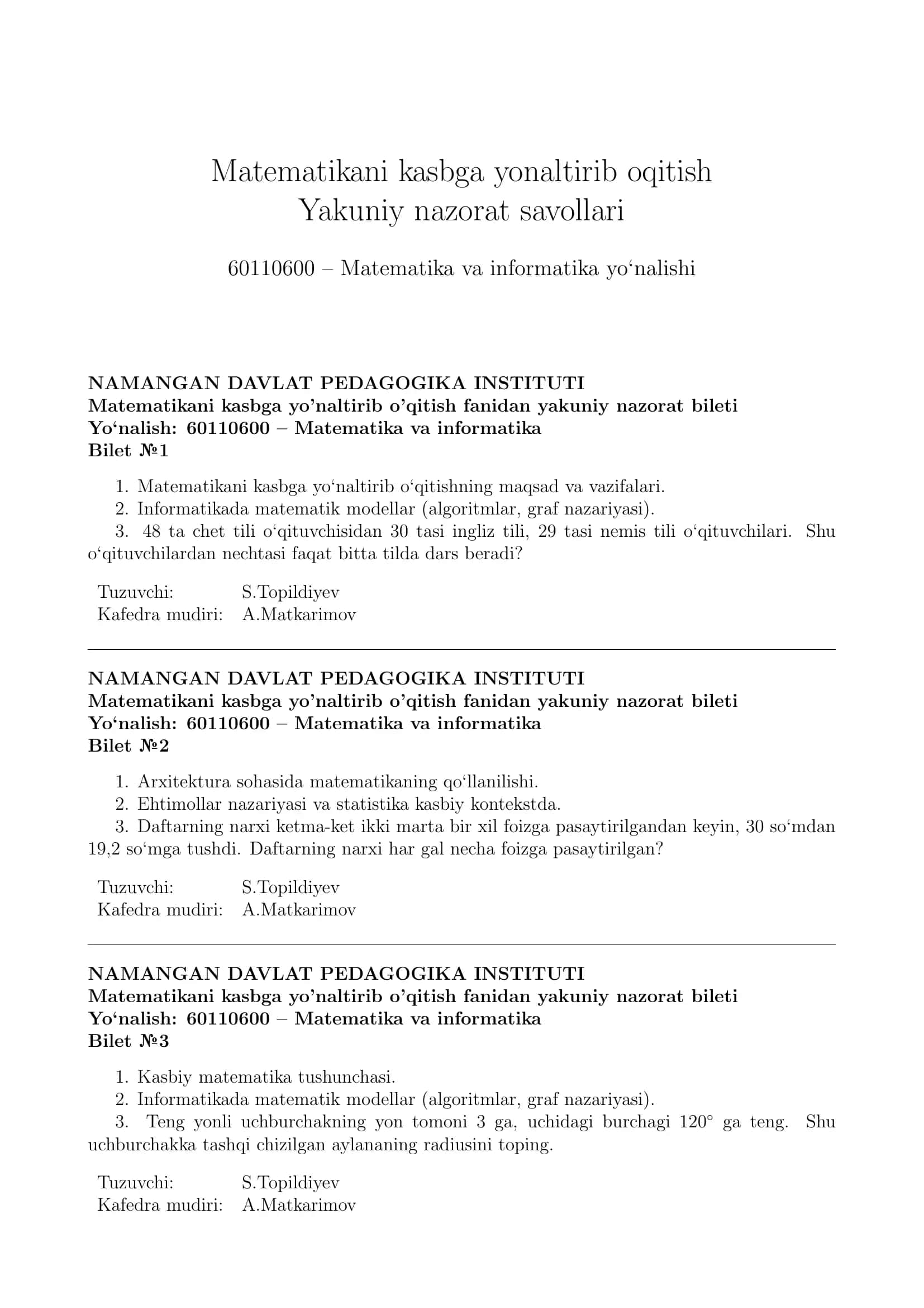 Matematikani kasbga yo'naltirib o'qitish Yakuniy_nazorat_savollari