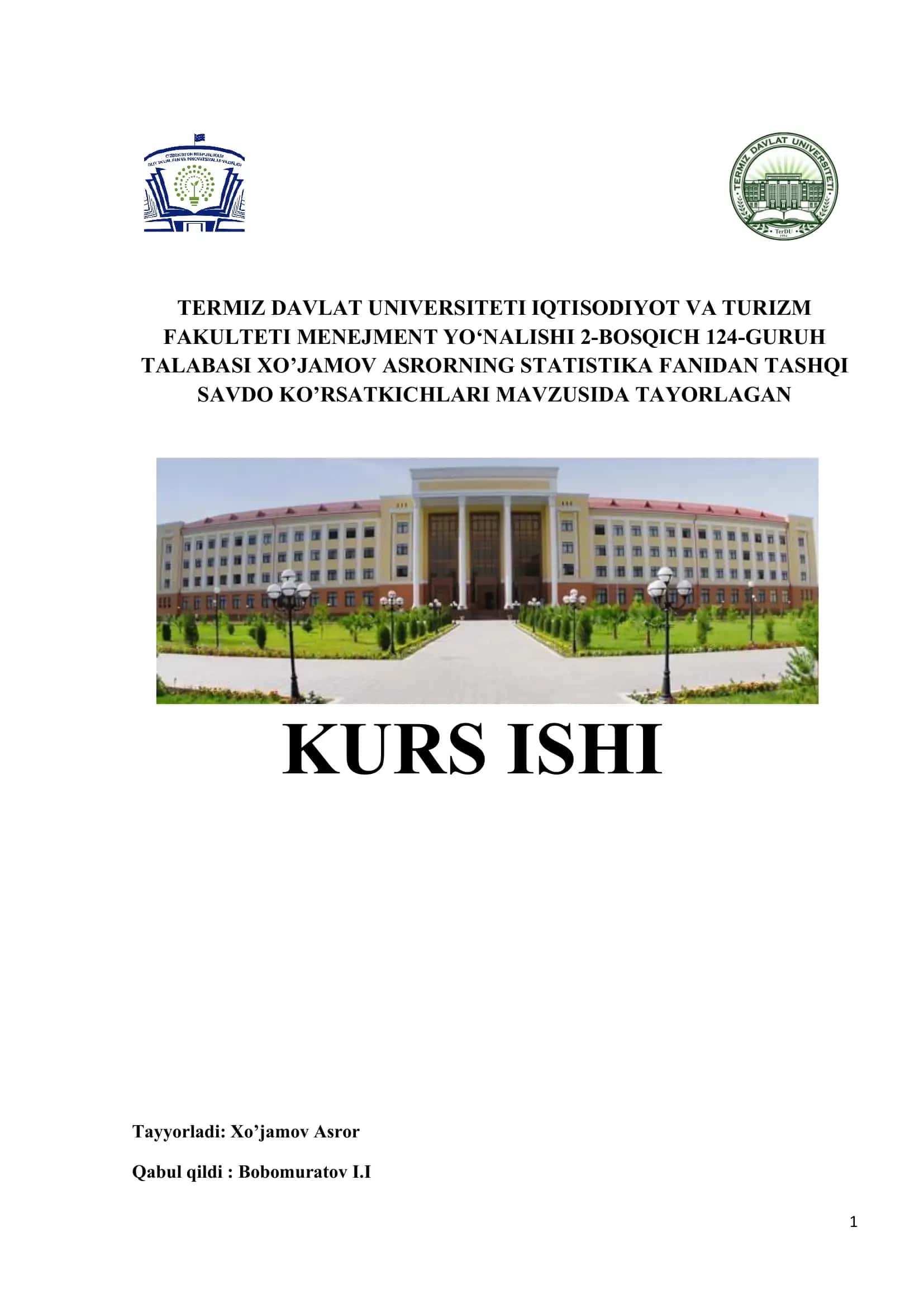 Tashqi savdo ko’rsatkichlari