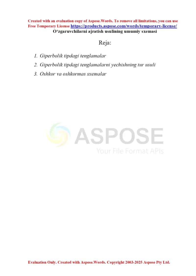 Giperbolik tipdagi tenglamalar