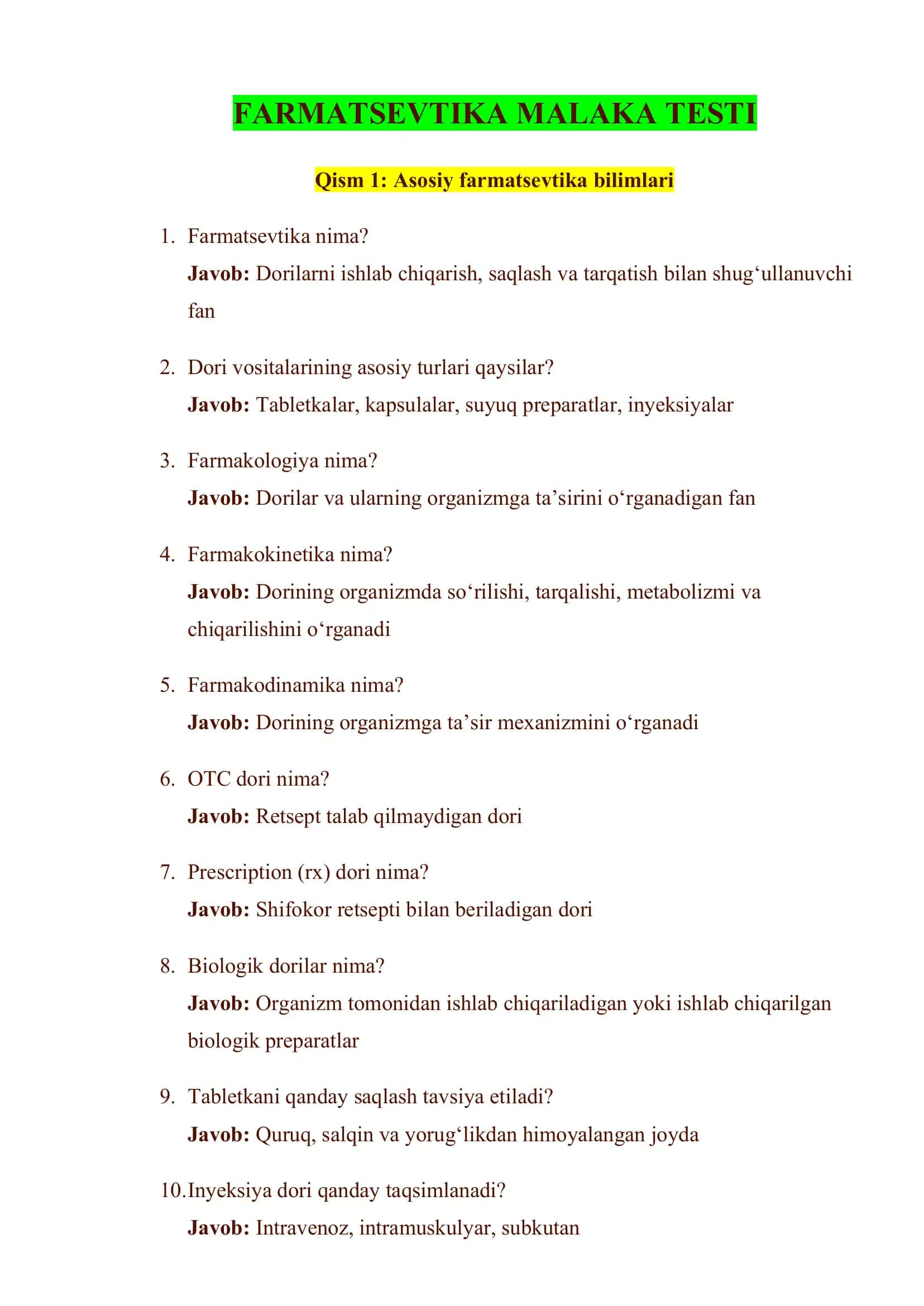 FARMATSEVTIKA MALAKA TESTI