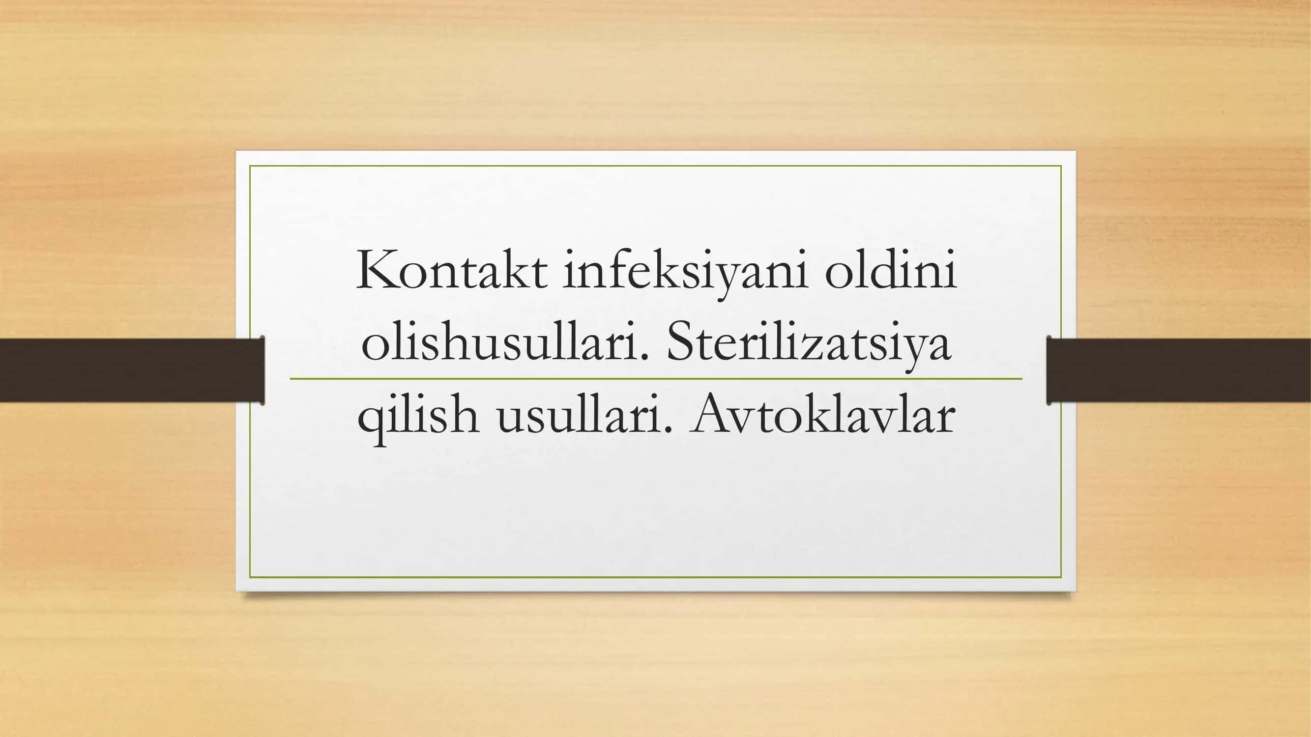 Sterilizatsiya usullari