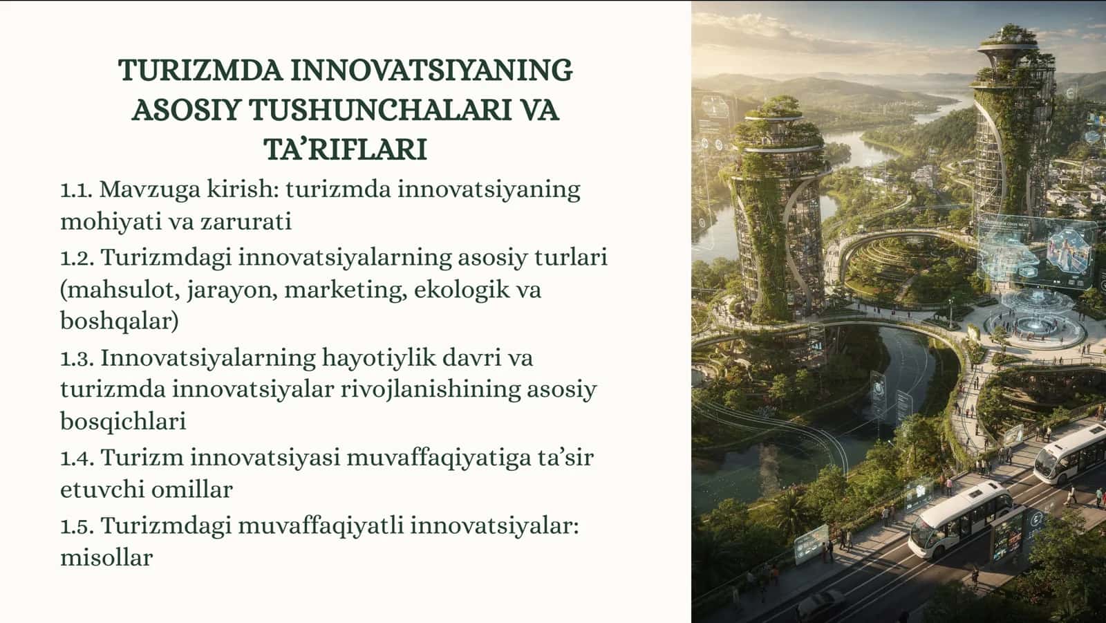 Turizmda Innovatsiyaning Asosiy Tushunchalari va Ta'riflari