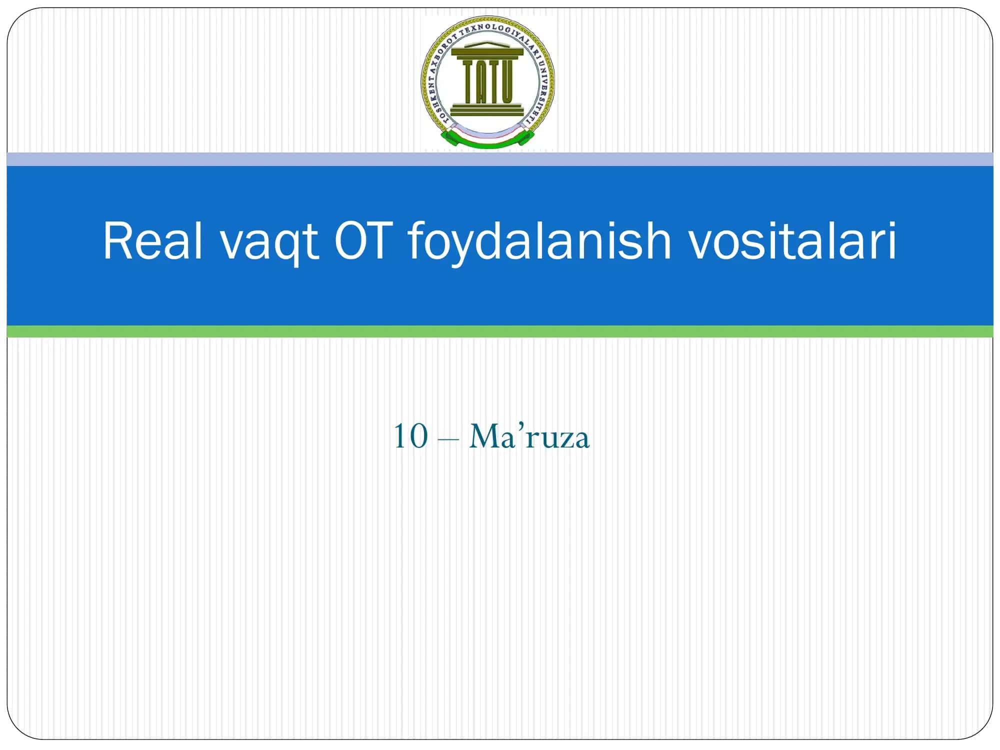 Real vaqt OT foydalanish vositalari