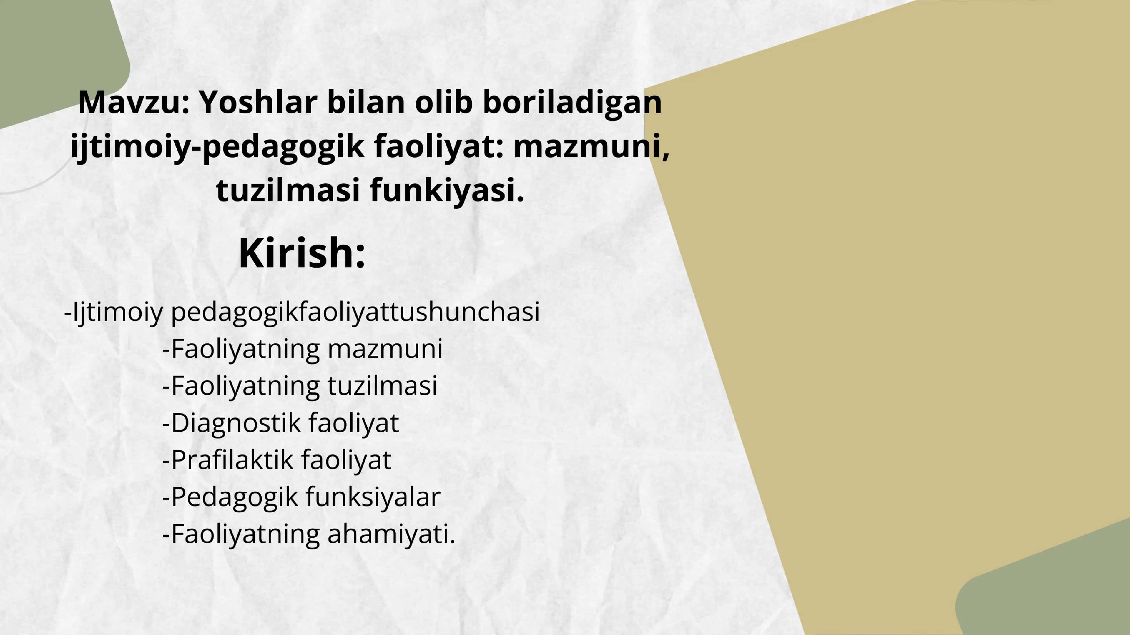 Ijtimoiy-Pedagogik Faoliyat