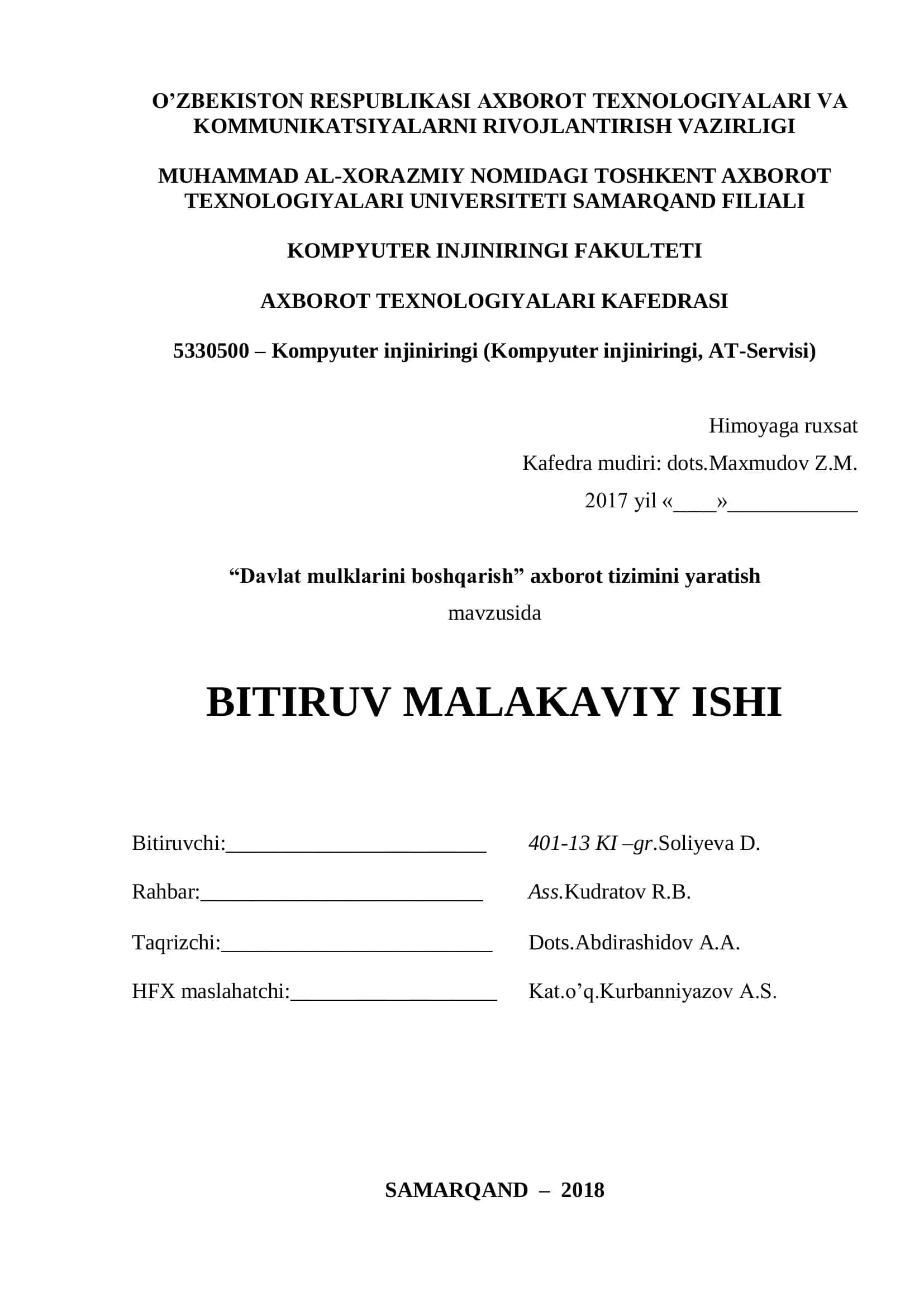 Davlat mulklarini boshqarish