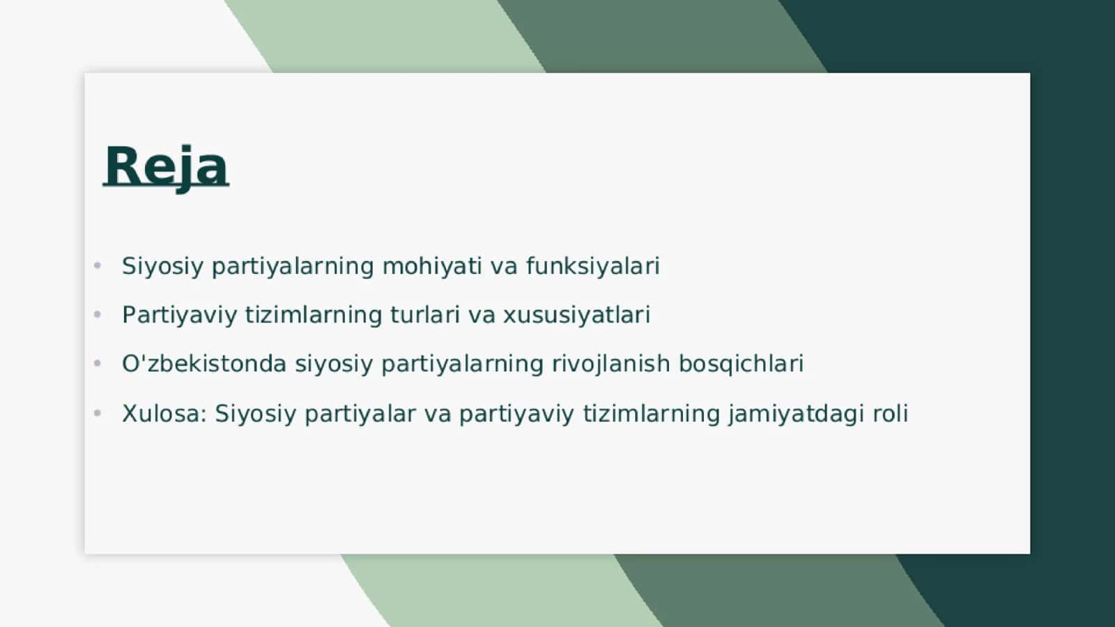 Siyosiy partiyalar va partiyaviy tizimlar