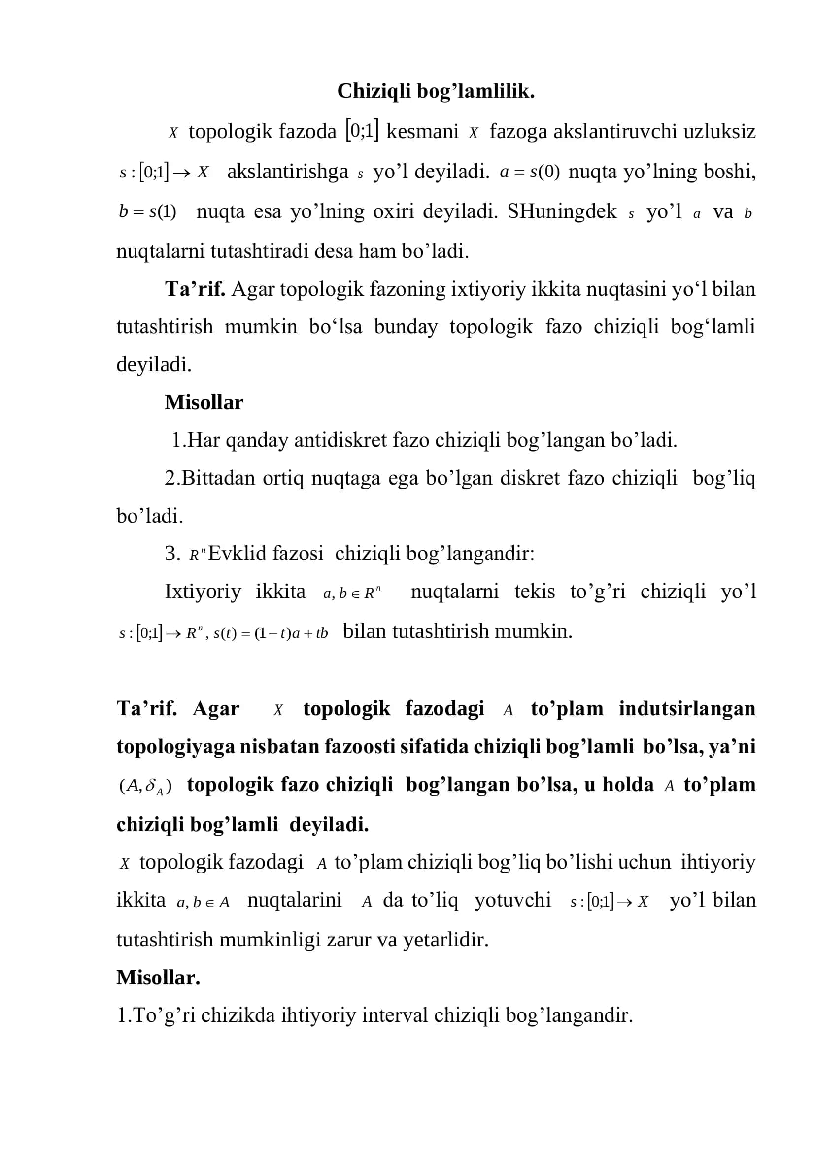 Chiziqli bog’lamlilik