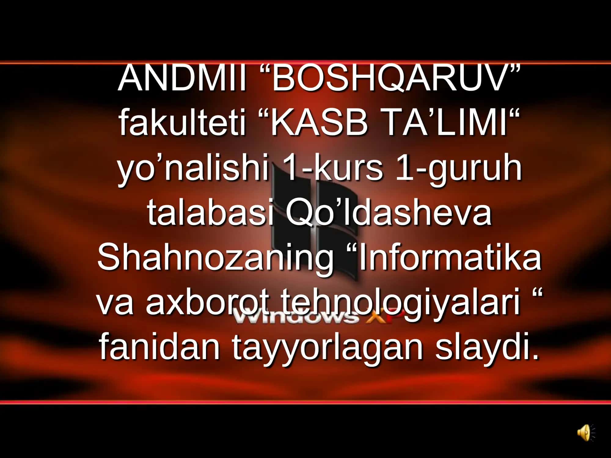 Informatika va ahborot tehnalogiyalar