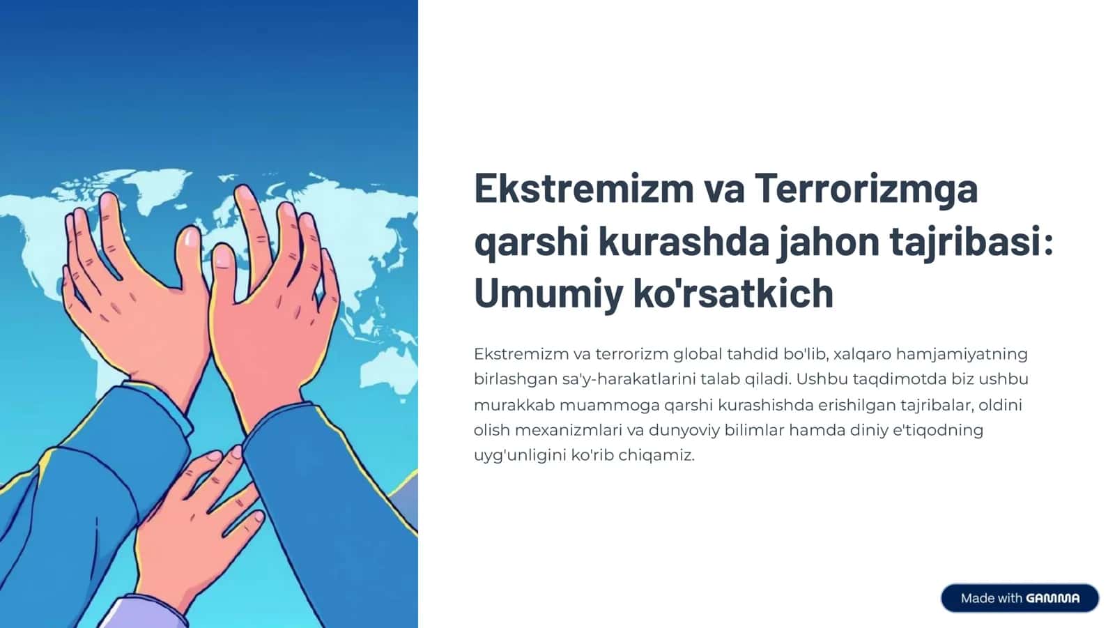 Ekstremizm va Terrorizmga qarshi kurashda jahon tajribasi