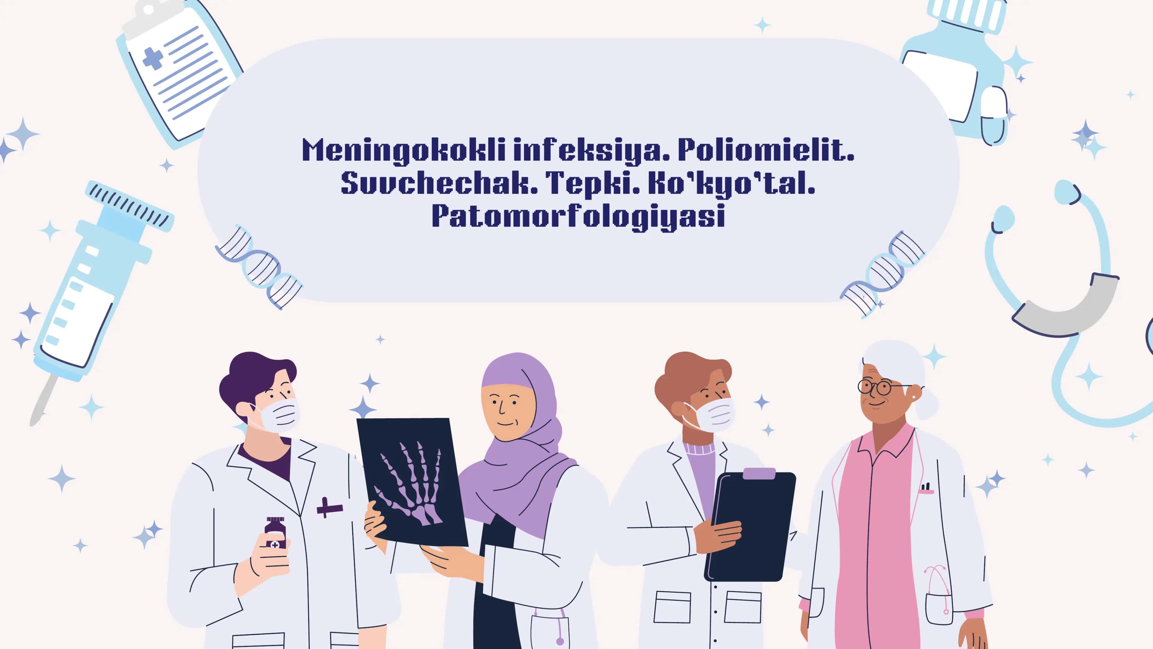 Meningokokli infeksiya. Poliomielit. Suvchechak. Tepki. Ko’kyo’tal. Patomorfologiyasi