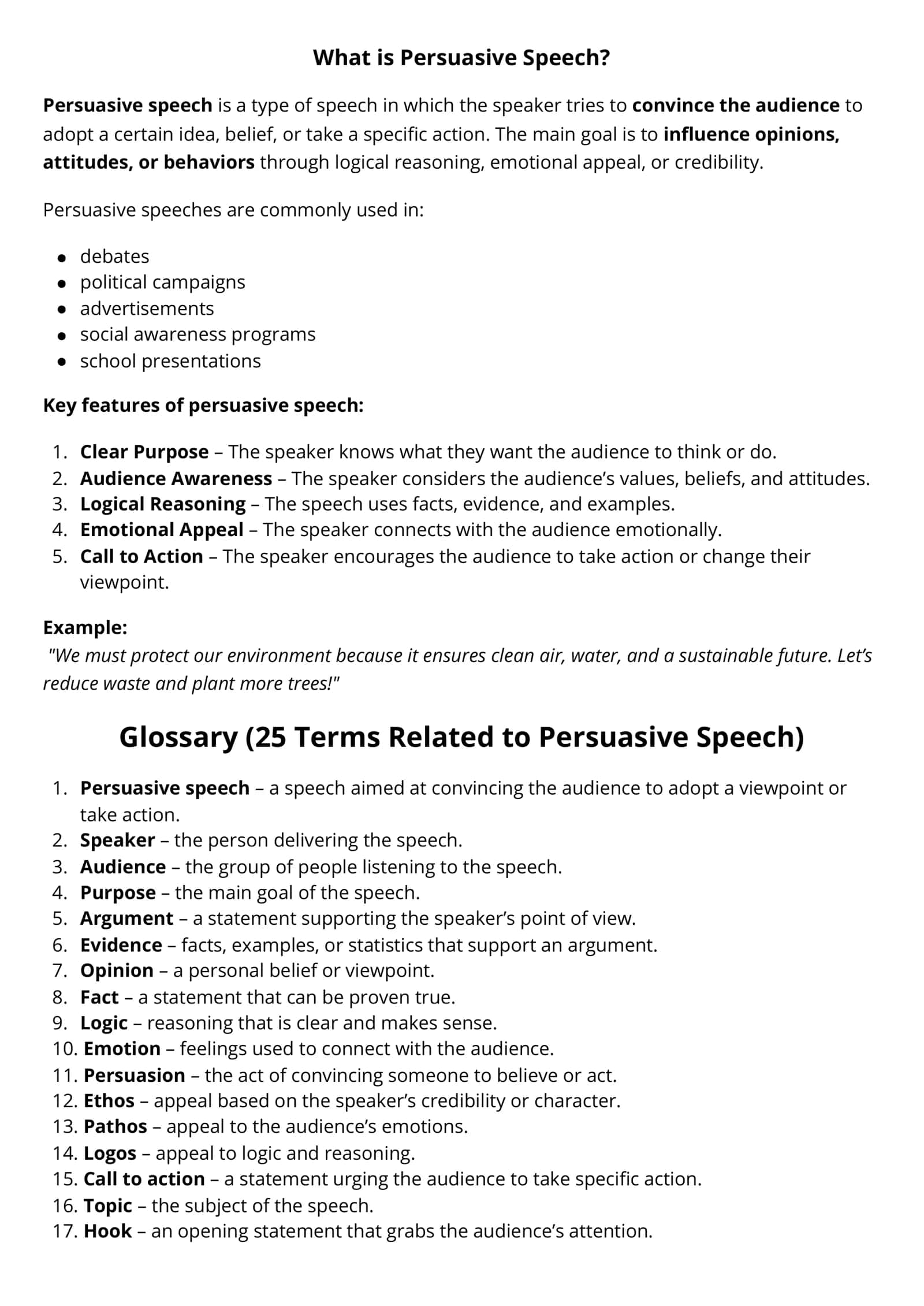What is Persuasive Speech?