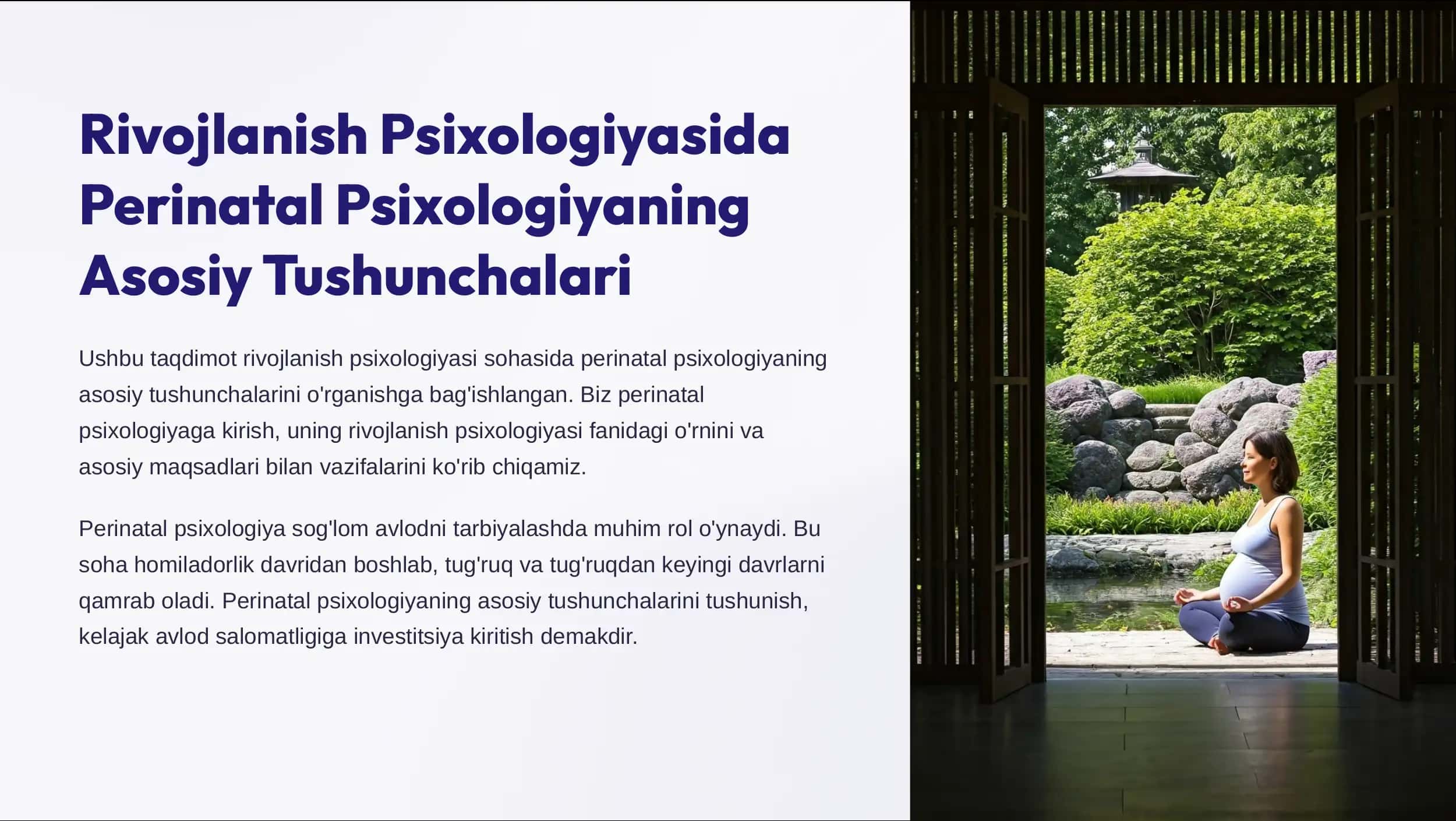 Rivojlanish Psixologiyasida Perinatal Psixologiyaning Asosiy Tushunchalari