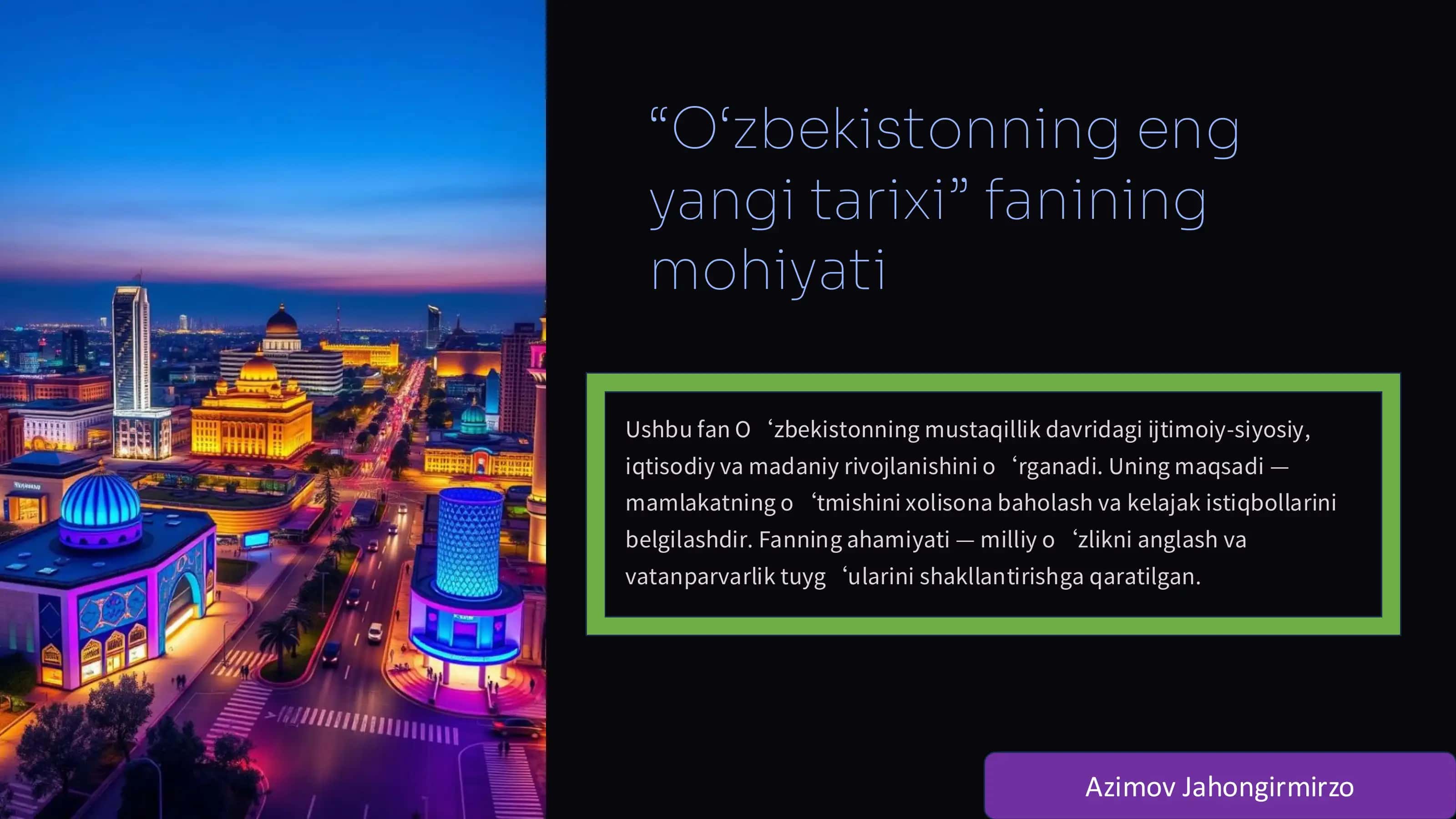 O‘zbekistonning eng yangi tarixi