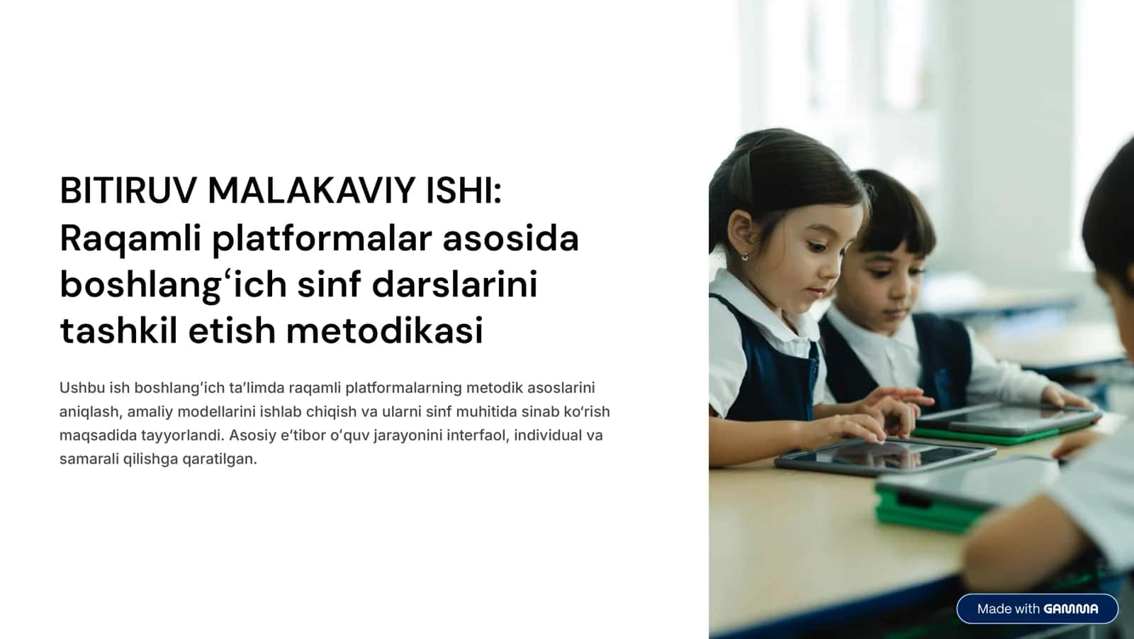 BITIRUV MALAKAVIY ISHI