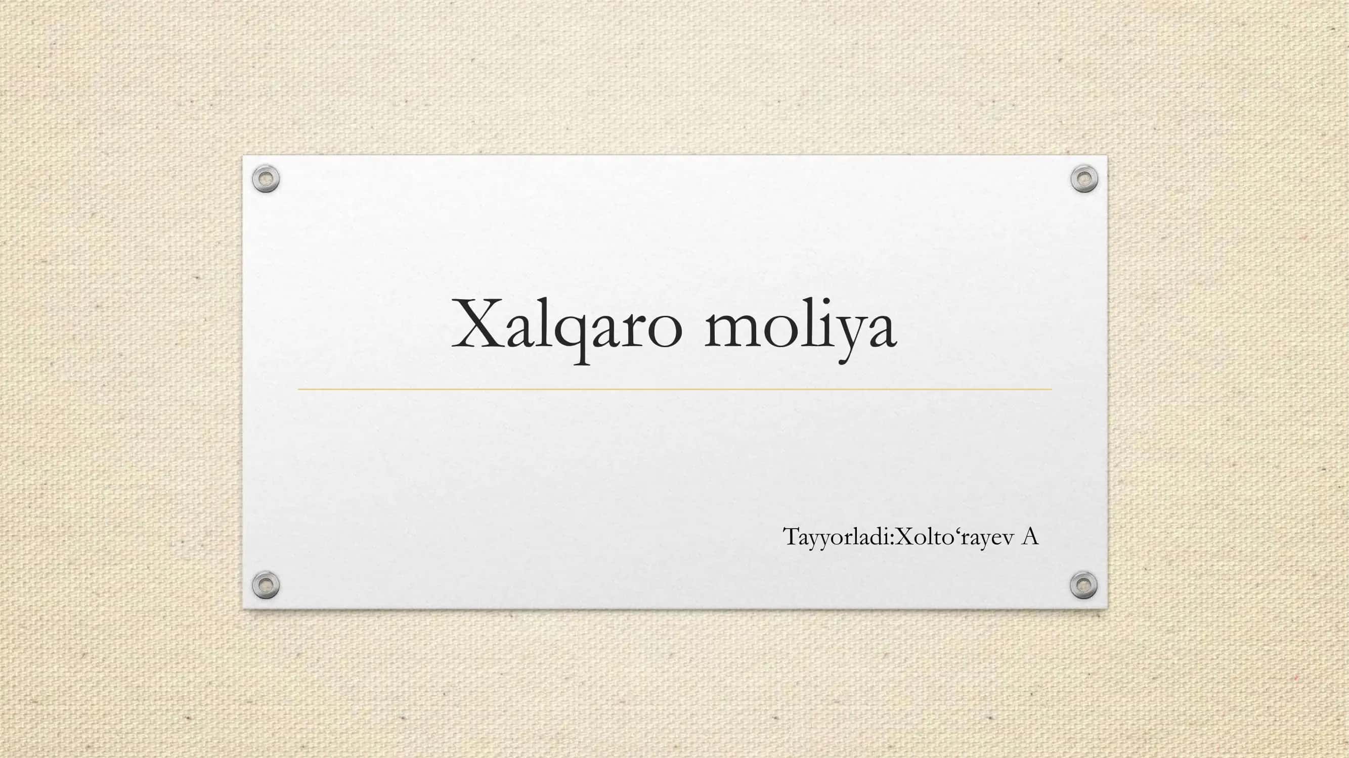 Xalqaro valyuta fondi
