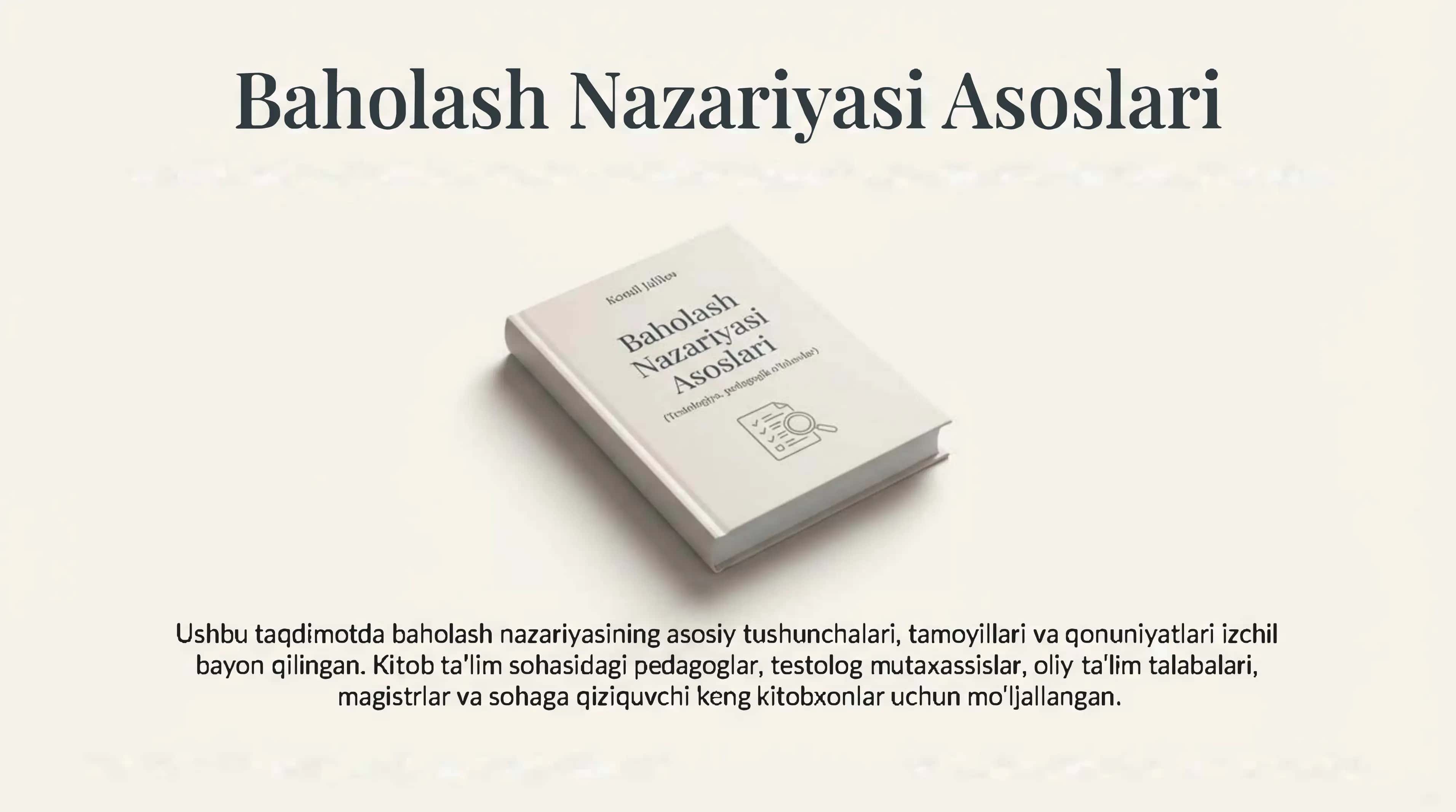 Baholash Nazariyasi Asoslari