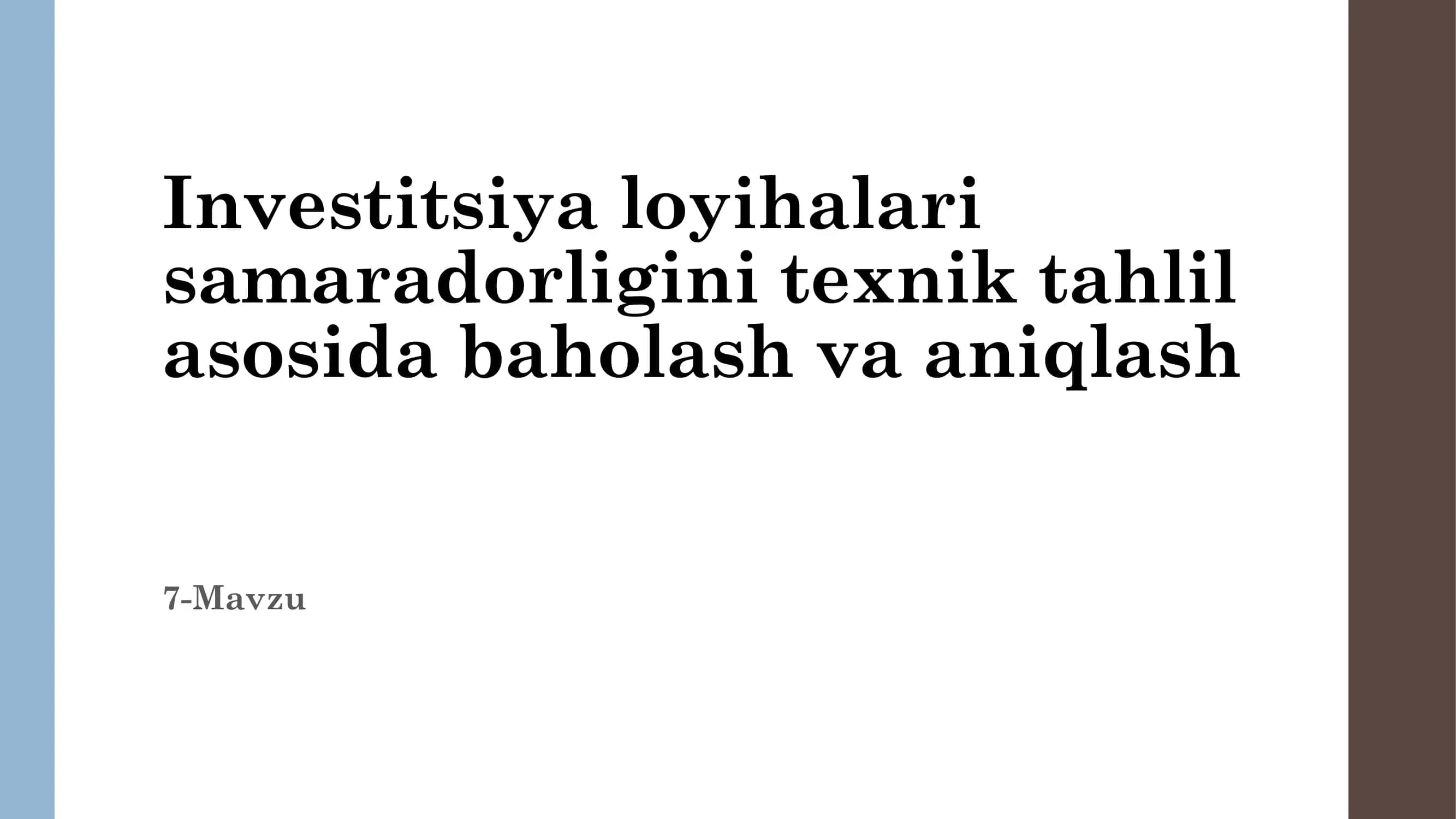 Investitsiya loyihalari