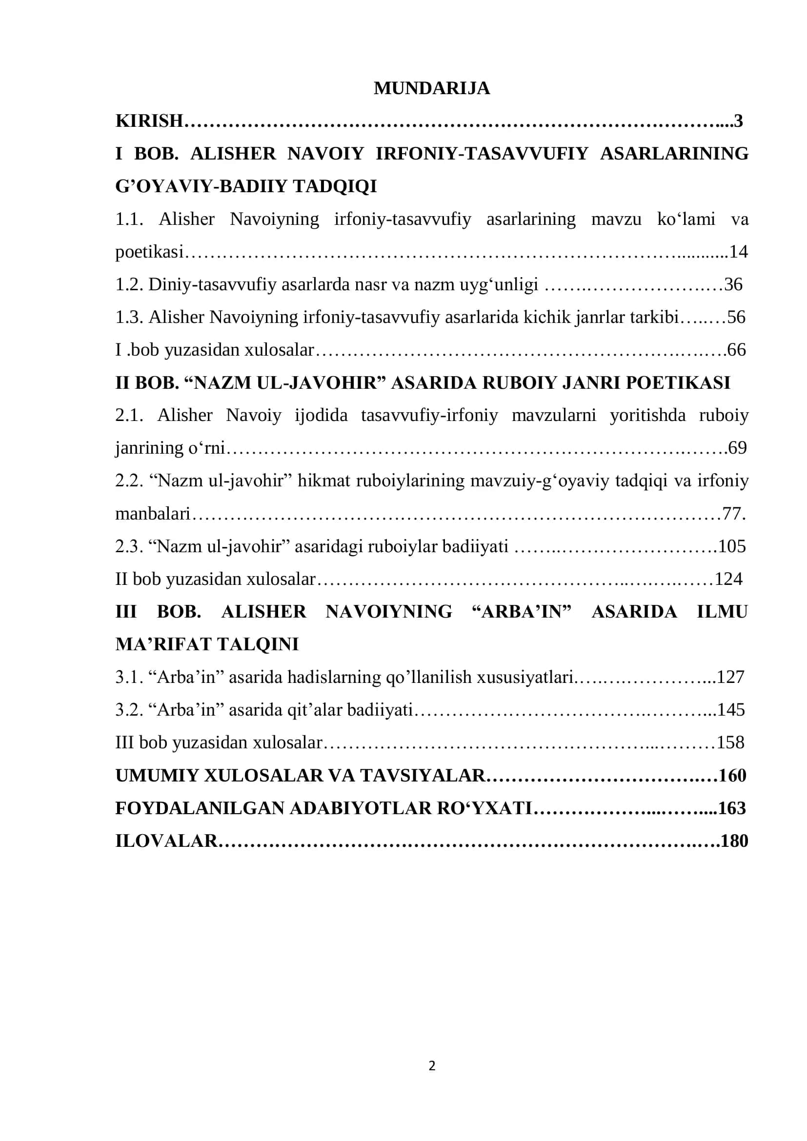 ALISHЕR NAVOIY IRFONIY-TASAVVUFIY ASARLARINING G’OYAVIY-BADIIY TADQIQI