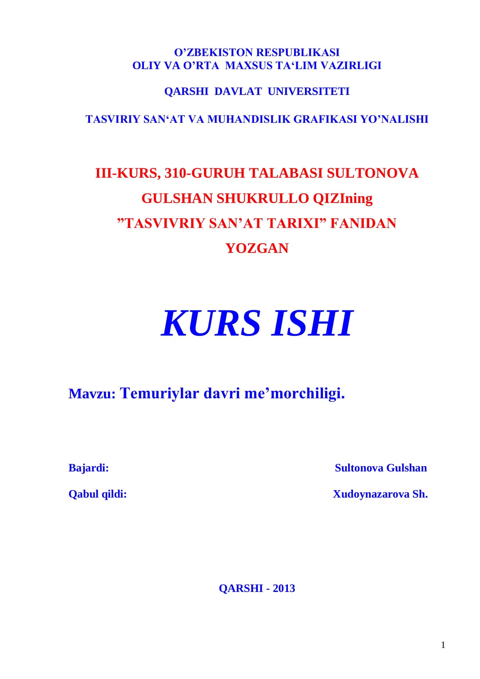 Temuriylar davri me’morchiligi