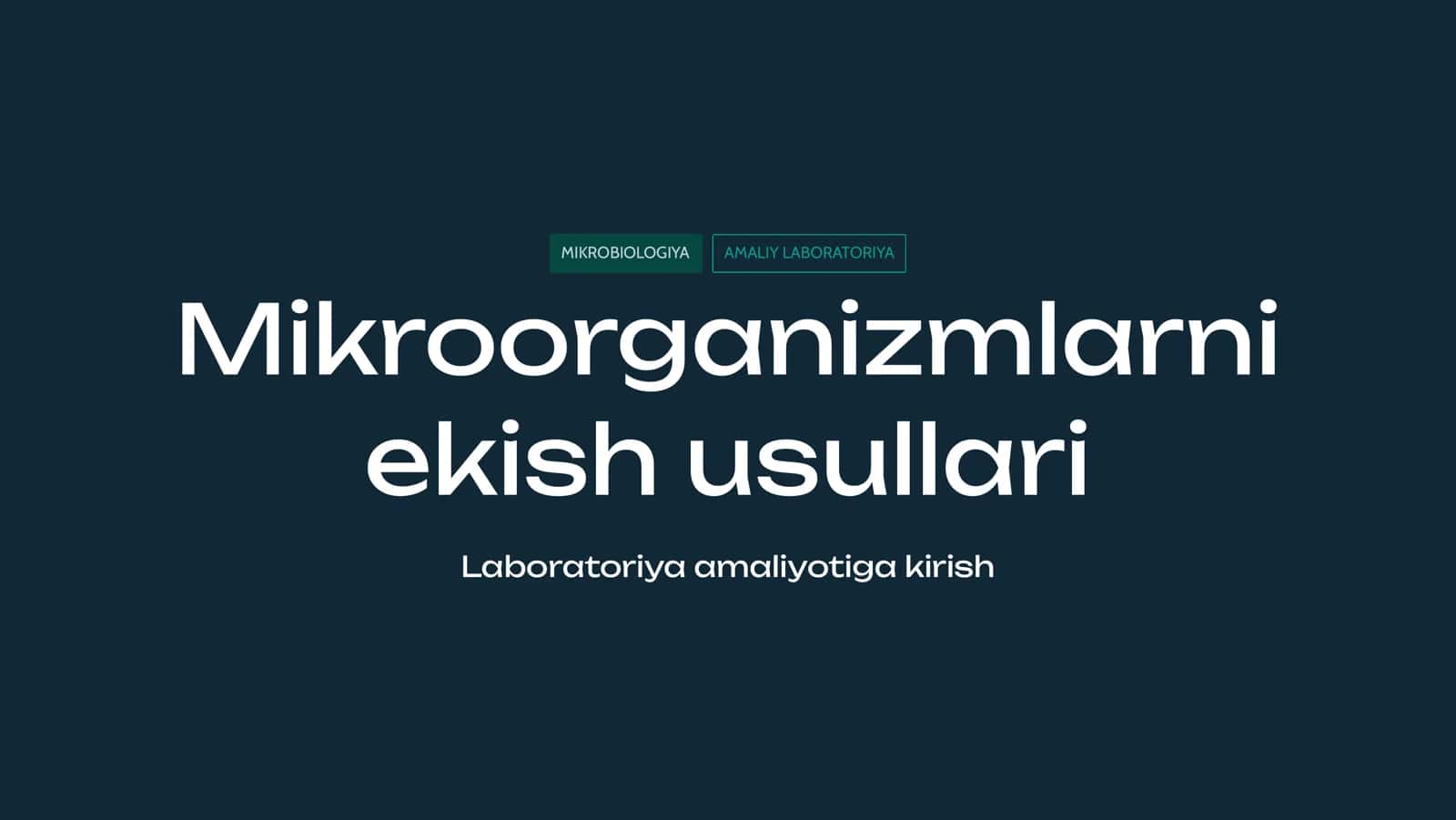 Mikroorganizmlarni ekish usullari
