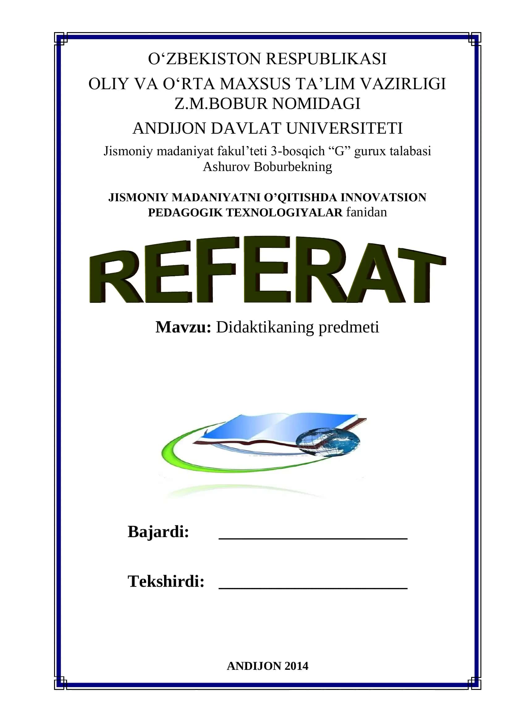 Didaktikaning predmeti