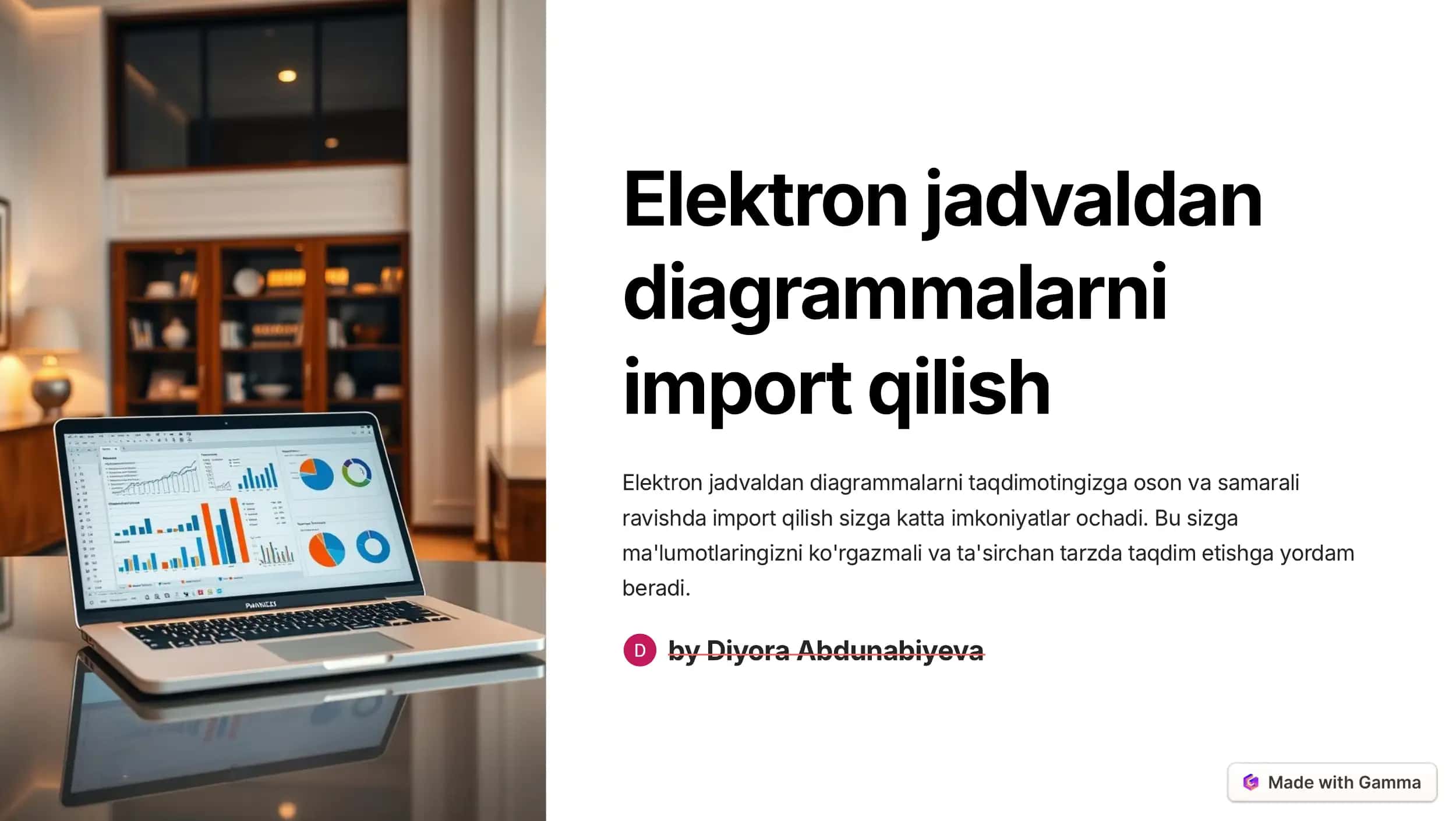 Elektron jadvaldan diagrammalarni import qilish