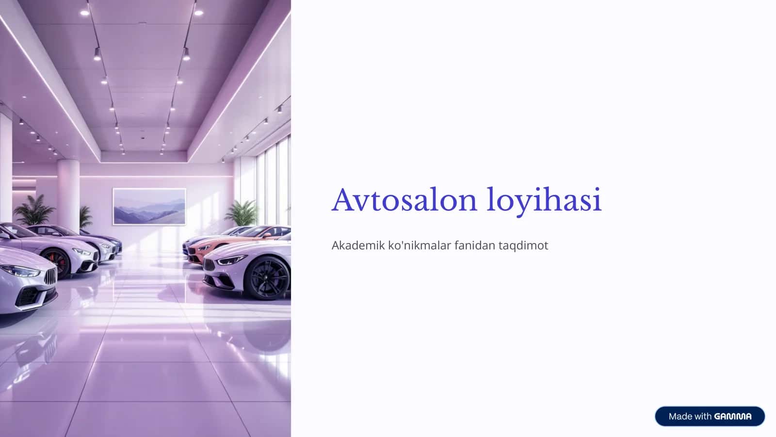 Avtosalon loyihasi