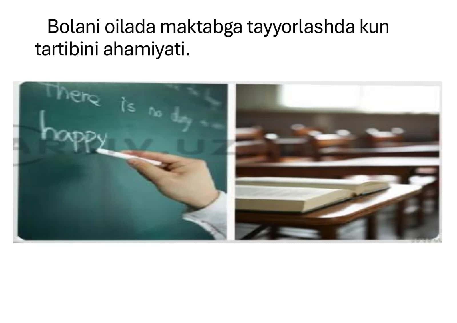 Bolani oilada maktabga tayyorlashda kun tartibini ahamiyati
