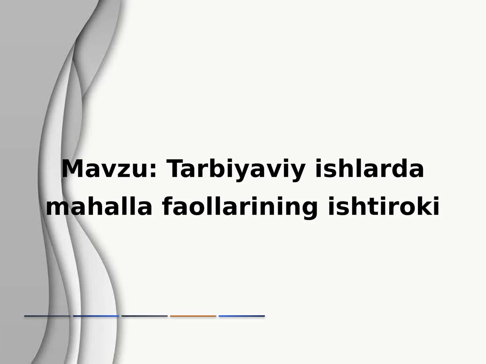 Tarbiyaviy ishlarda