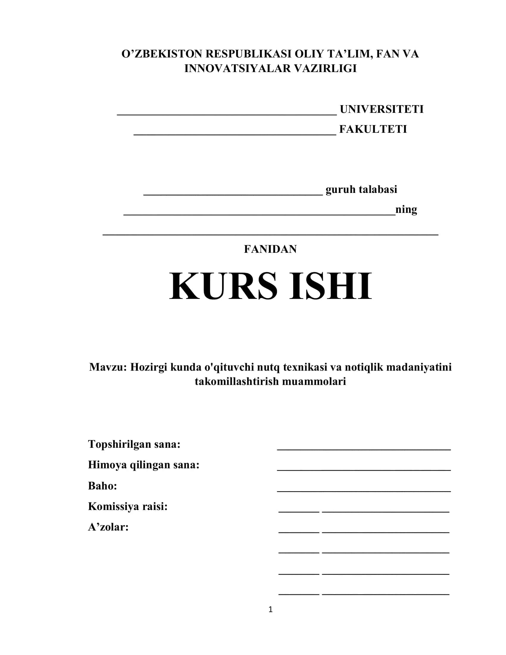 Hozirgi kunda o'qituvchi nutq texnikasi va notiqlik madaniyatini takomillashtirish muammolari