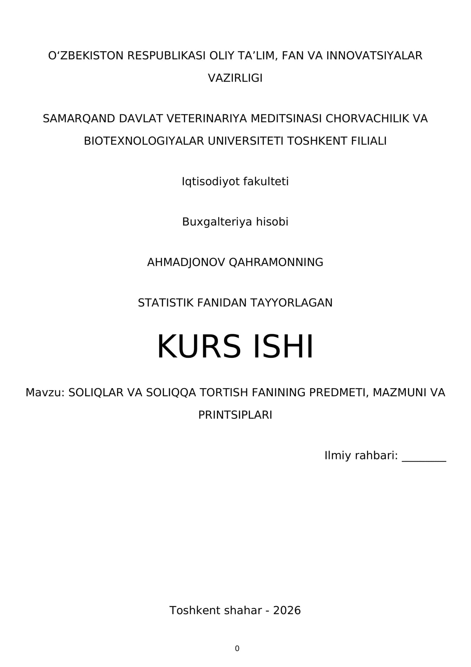 SOLIQLAR VA SOLIQQA TORTISH FANINING PREDMETI