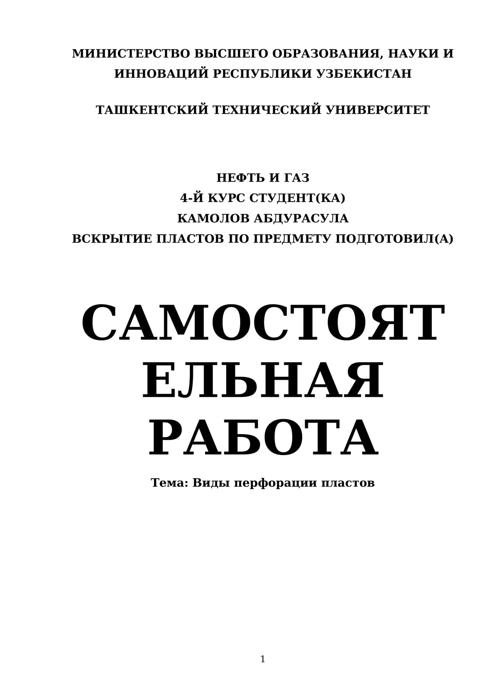Виды перфорации пластов