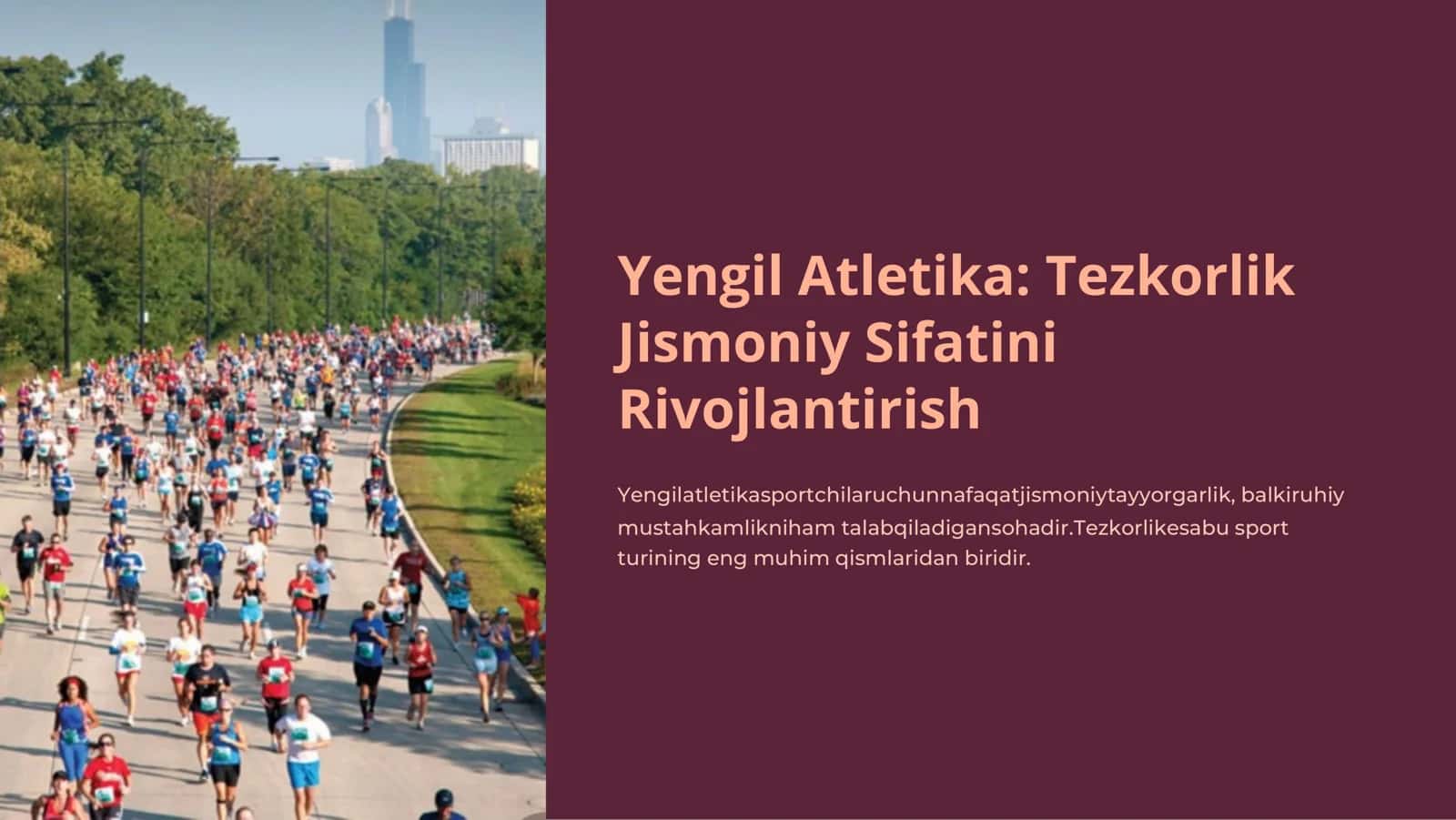 Yengil Atletika: Tezkorlik Jismoniy Sifatini Rivojlantirish
