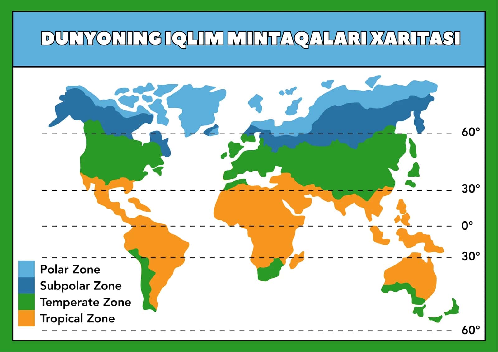DUNYONING IQLIM MINTAQALARI XARITASI