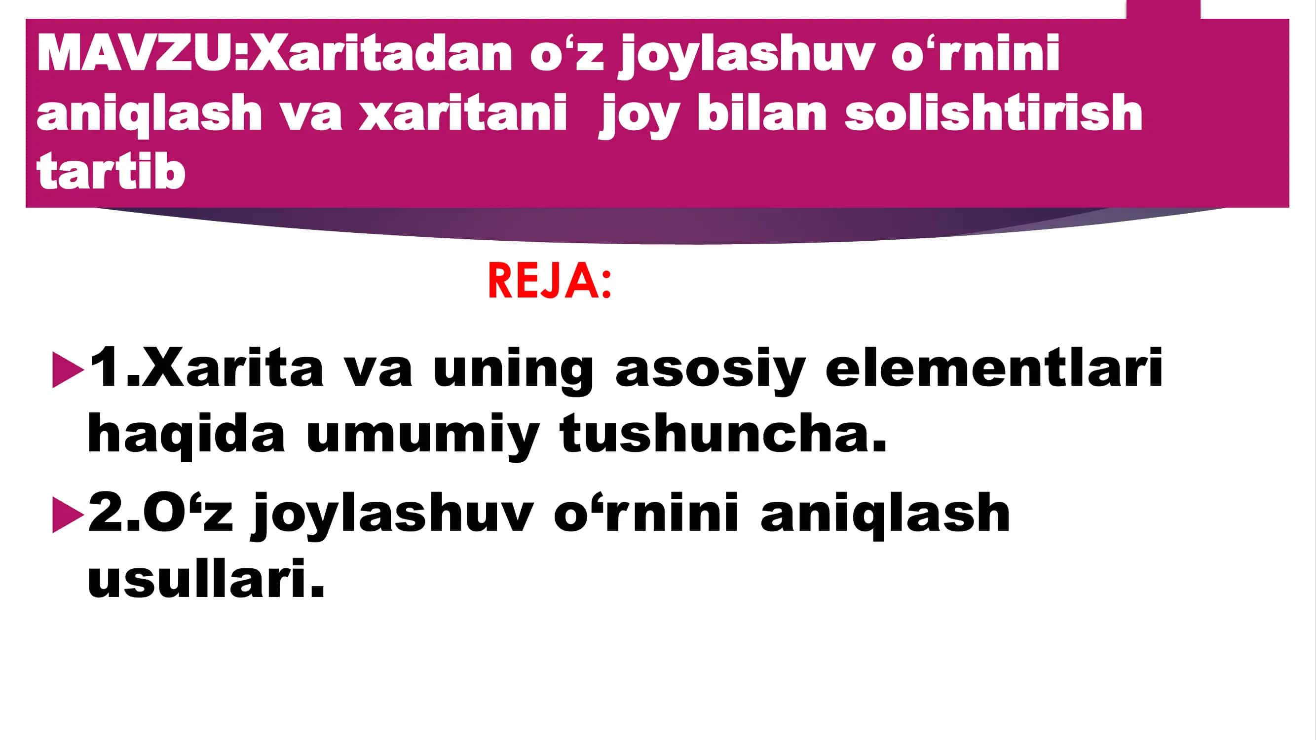 Xarita va uning asosiy elementlari