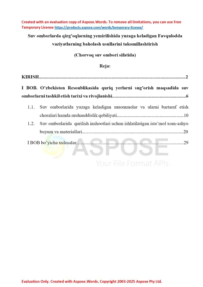 Suv omborlari xavfsizligi