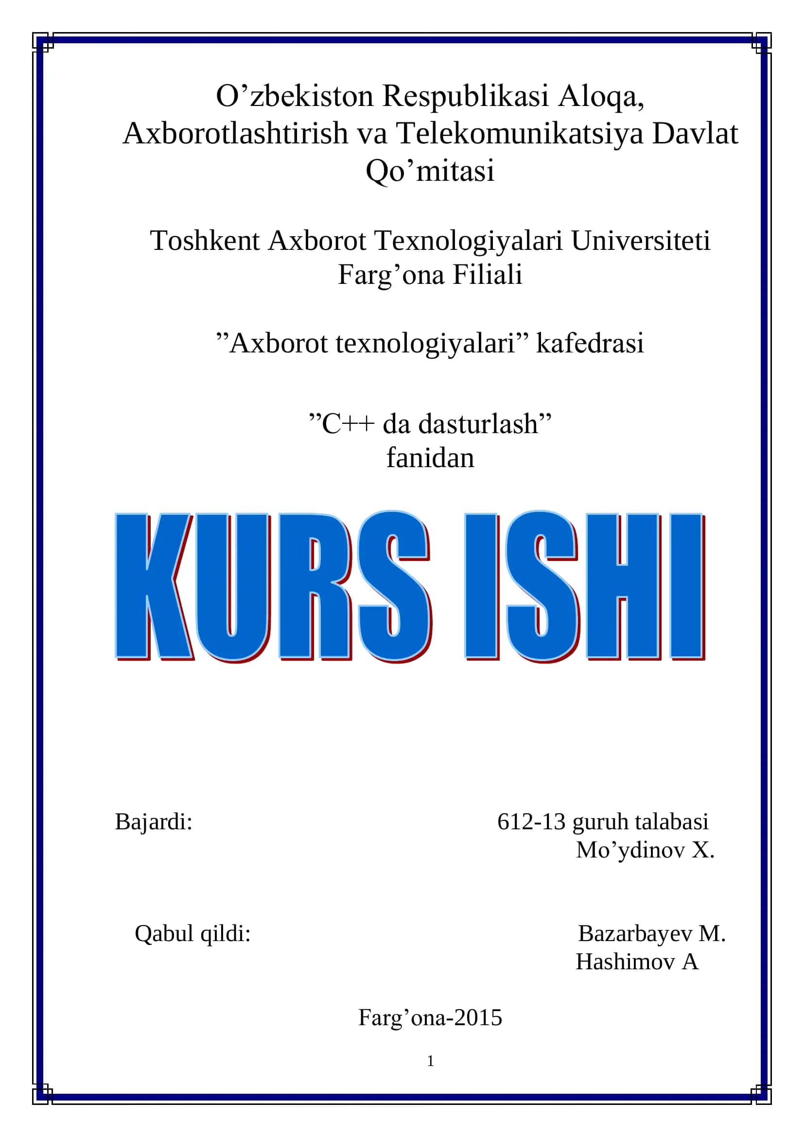 Korxonada telefon qo'ng'iroqlarini hisobga olishni avtomatlashtirish dasturini yaratish