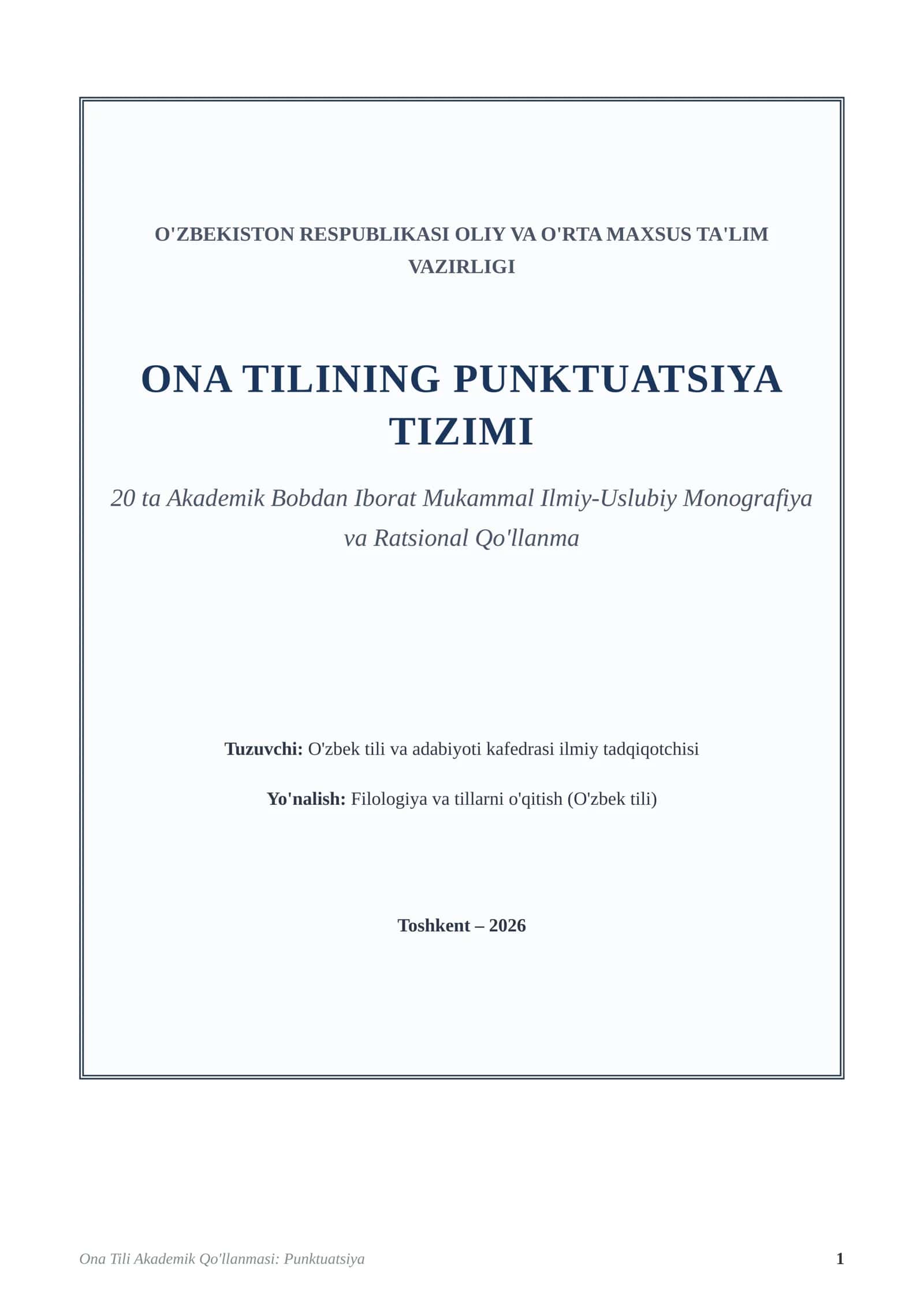 ONA TILINING PUNKTUATSIYA TIZIMI
