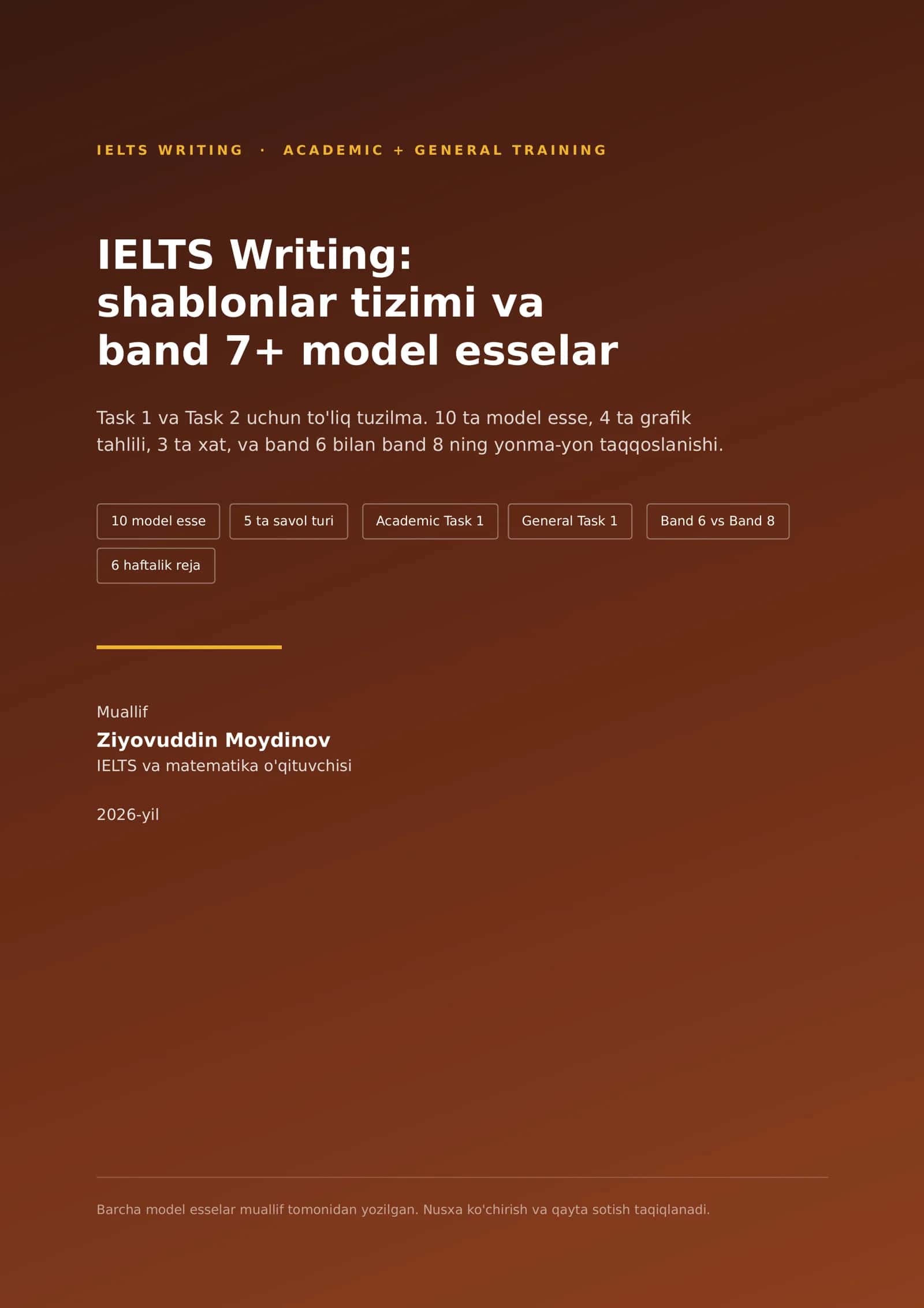 IELTS Writing: shablonlar tizimi va band 7+ model esselar