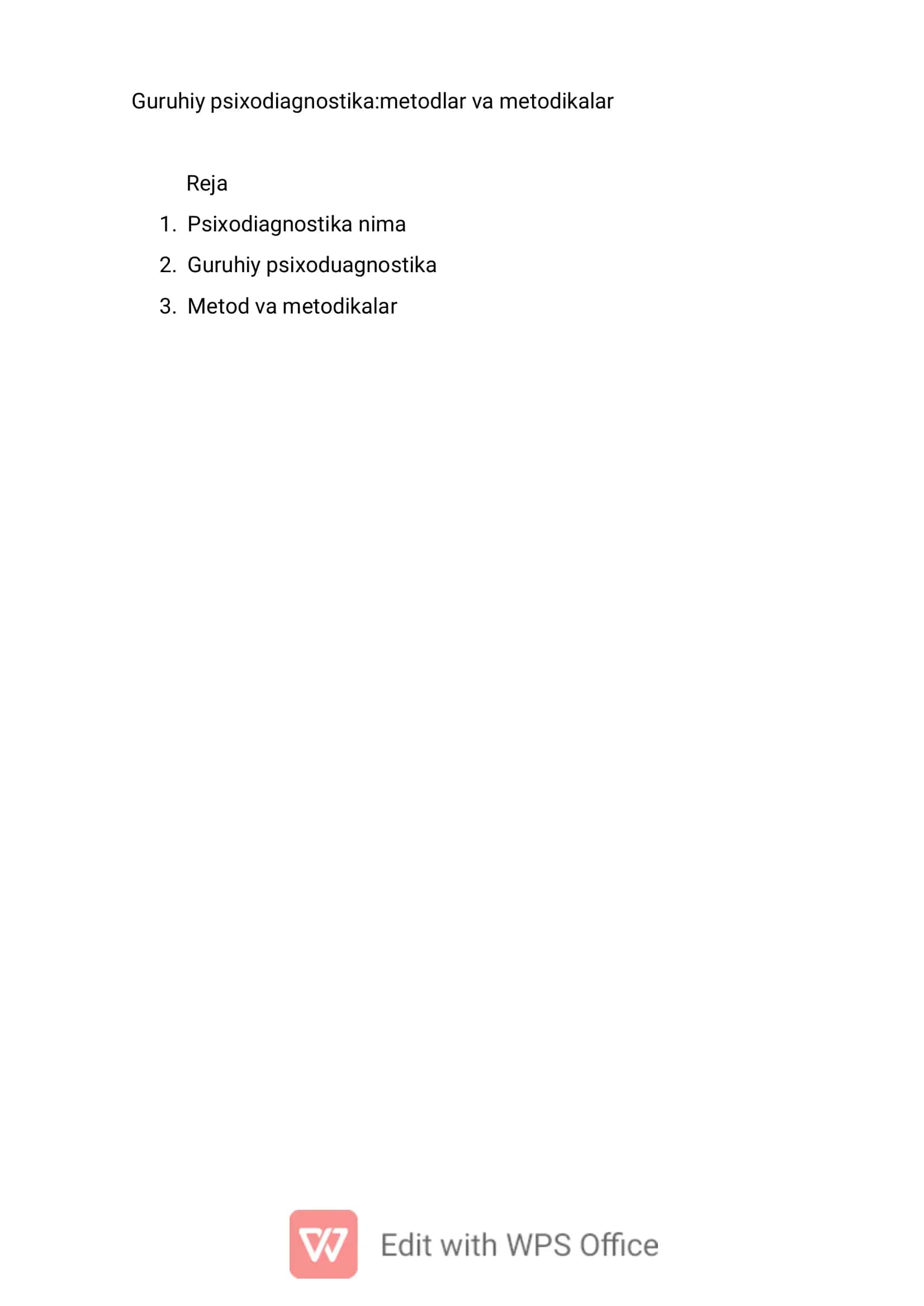Guruhiy psixodiagnostika: metodlar va metodikalar
