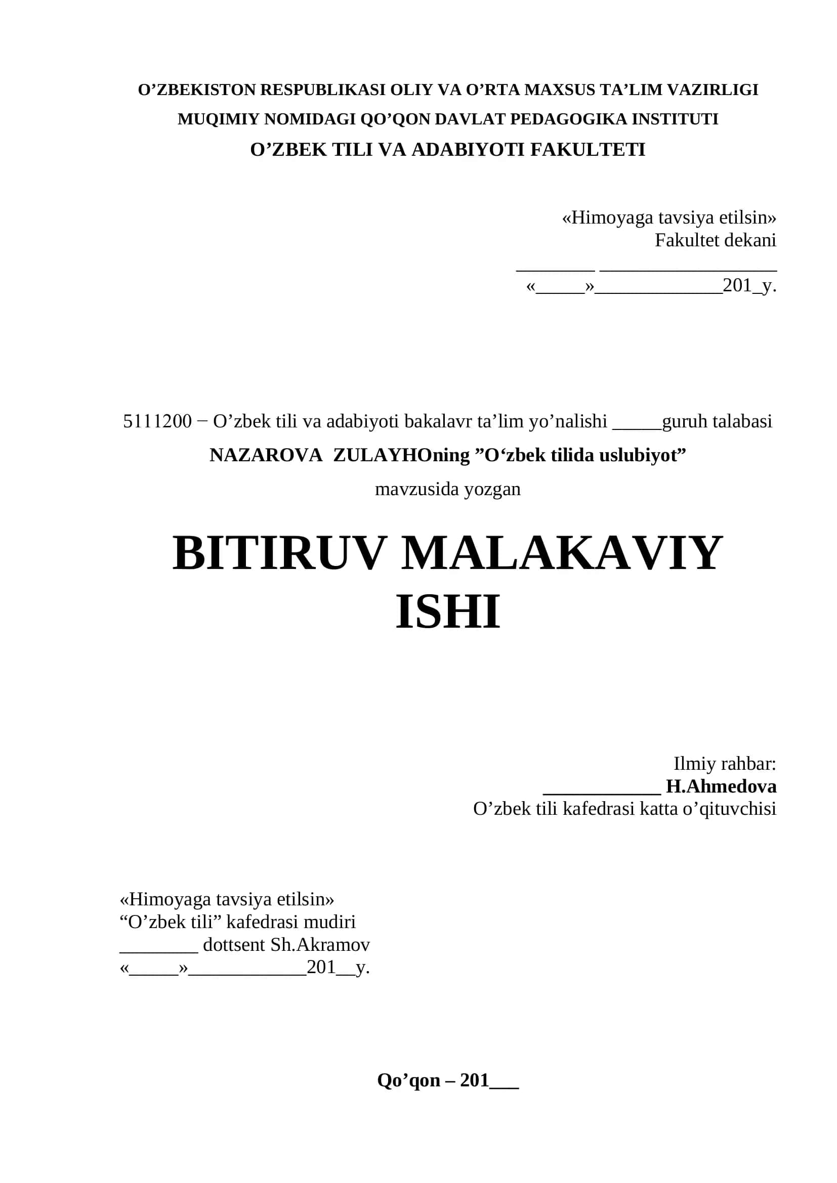 O'zbek Tilida Uslubiyot