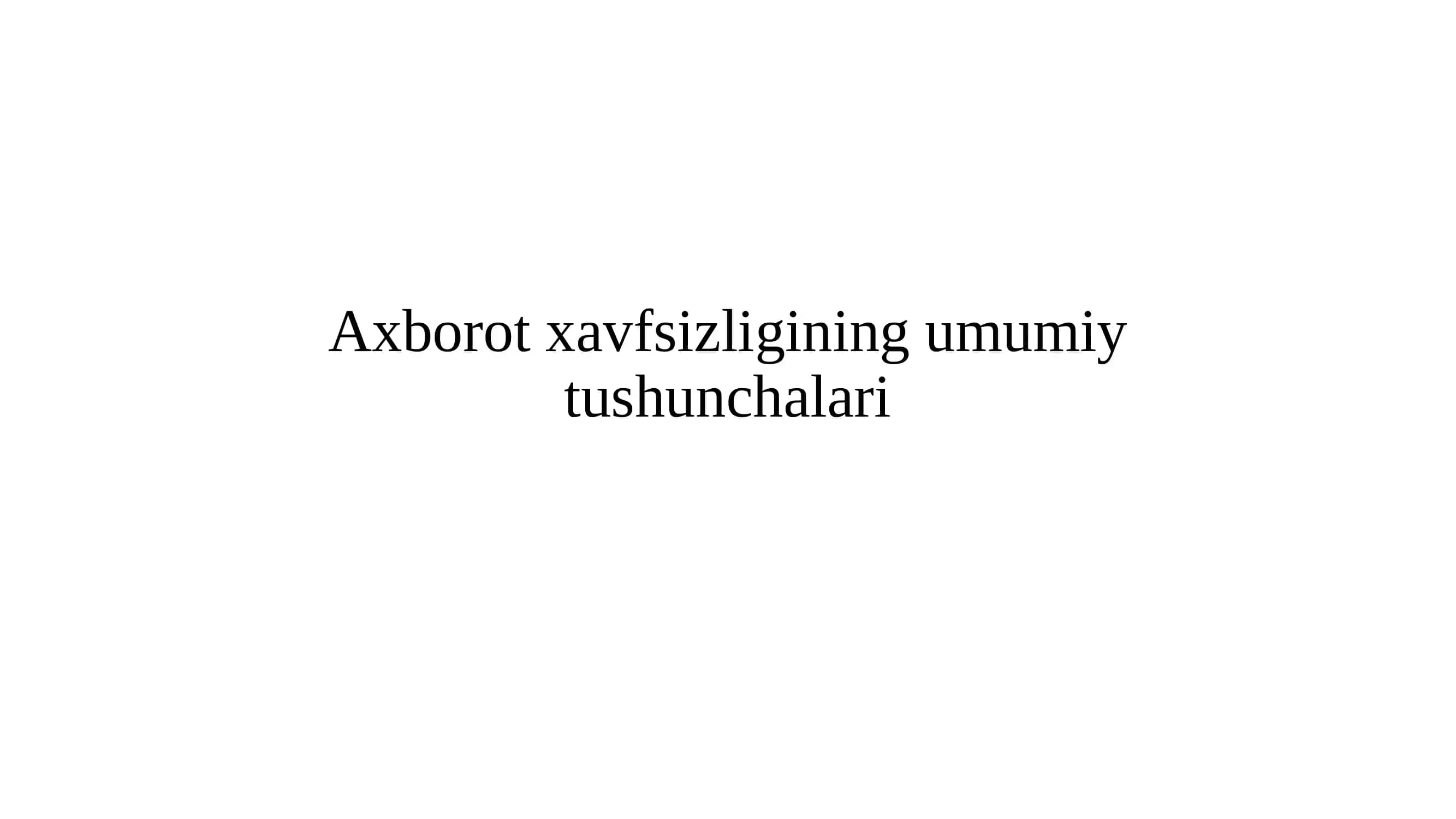 Axborot xavfsizligi