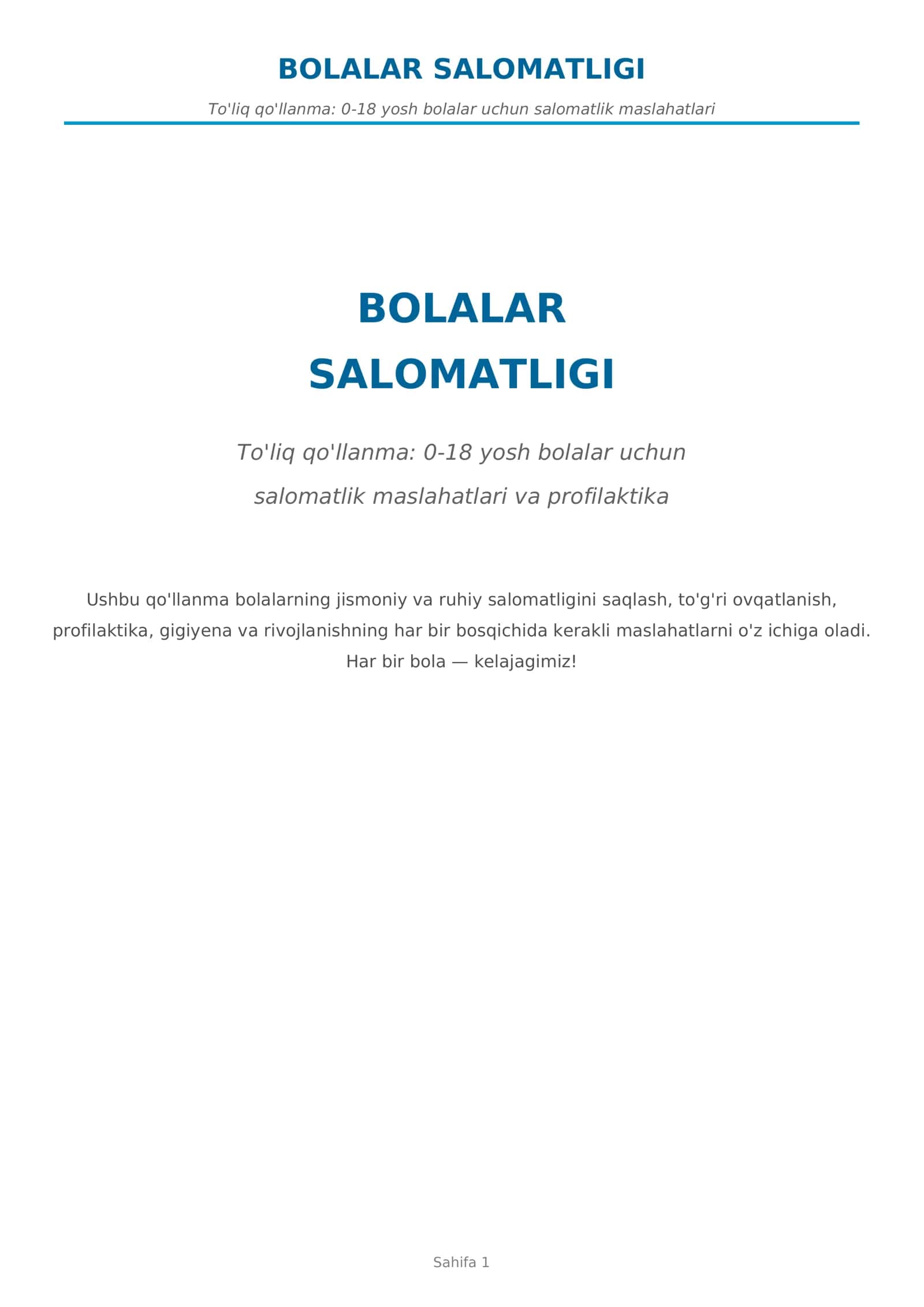 Bolalar salomatligi