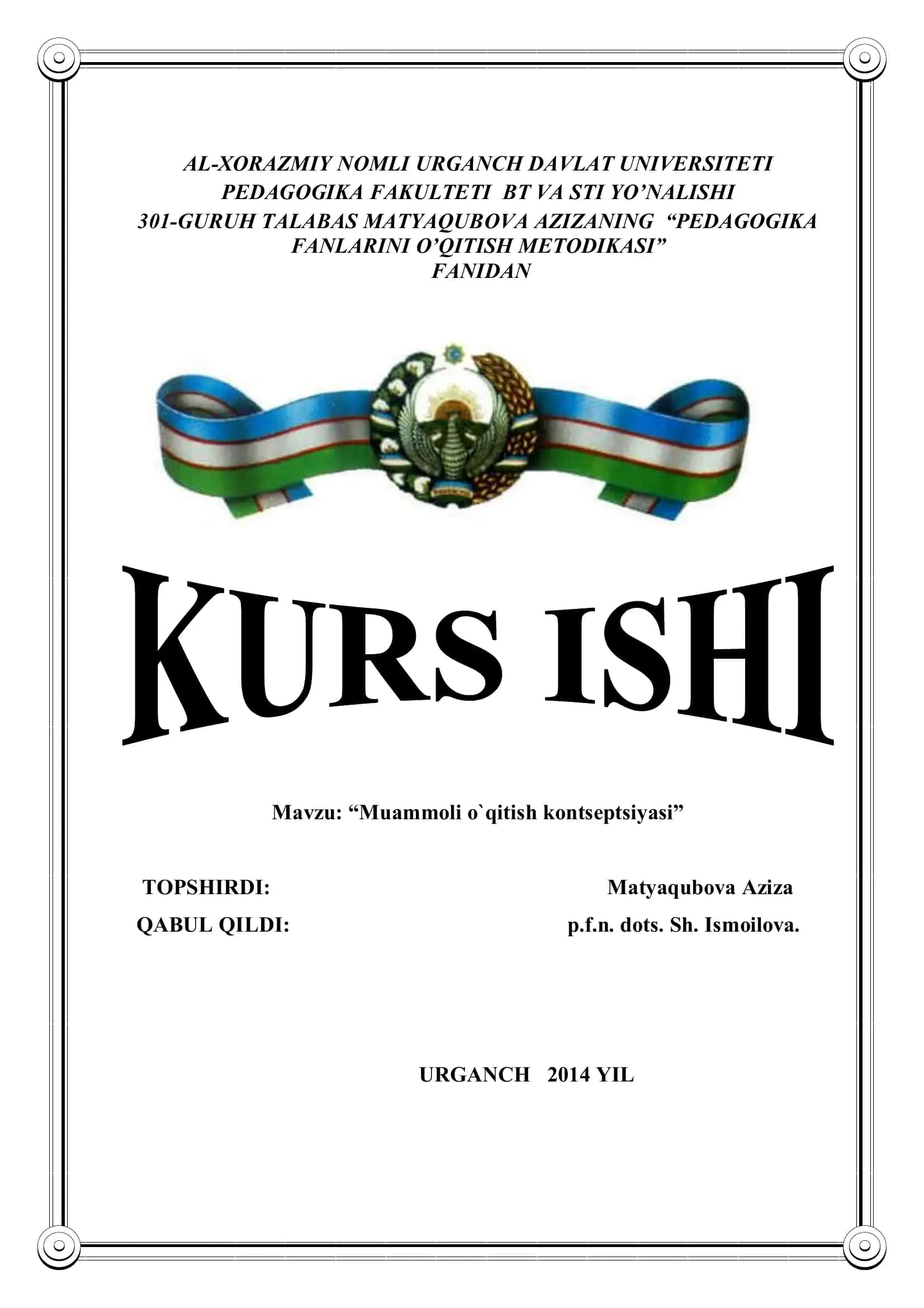 Muammоli o`qitish kоntsеptsiyasi