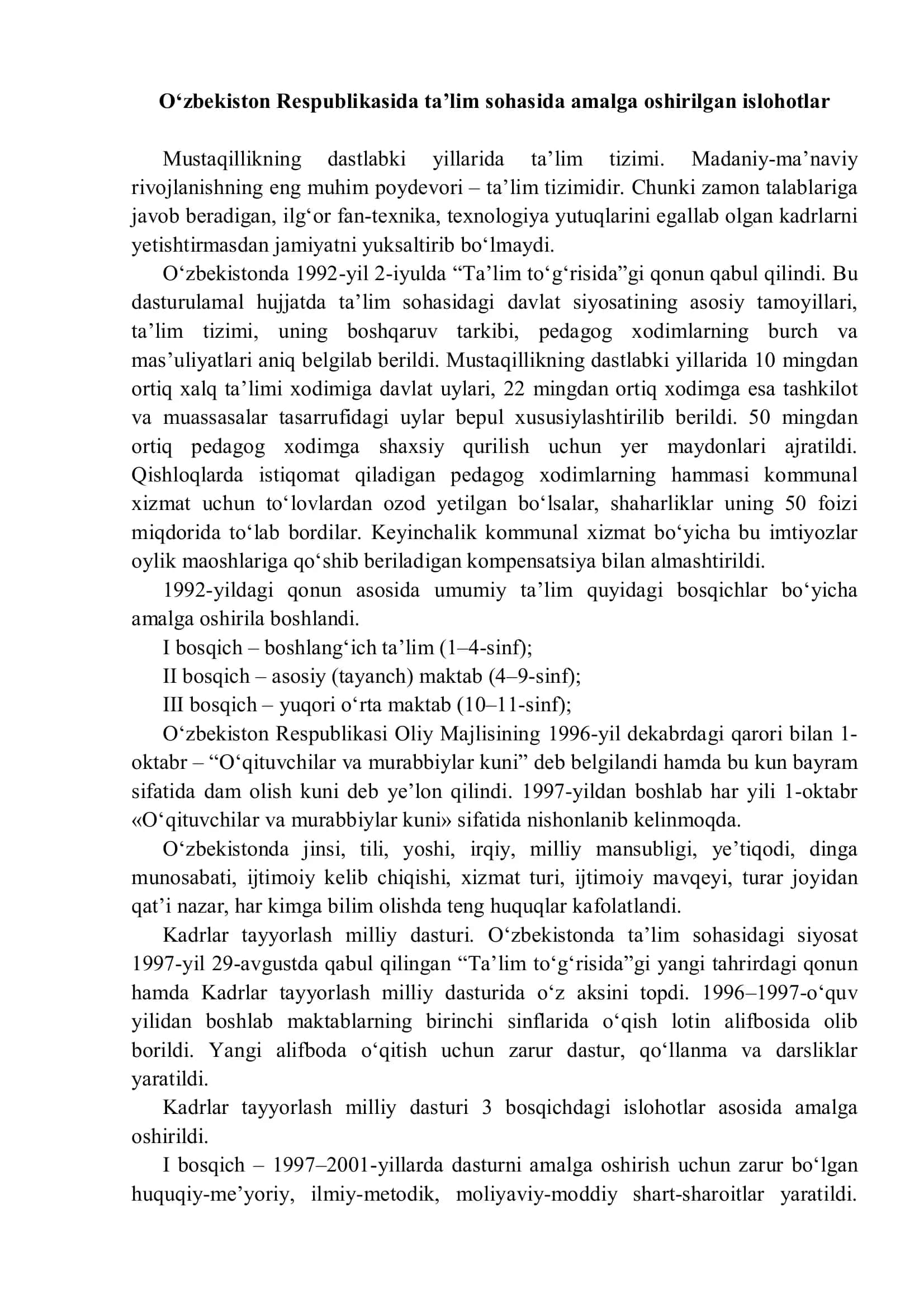 Ta'lim tizimi
