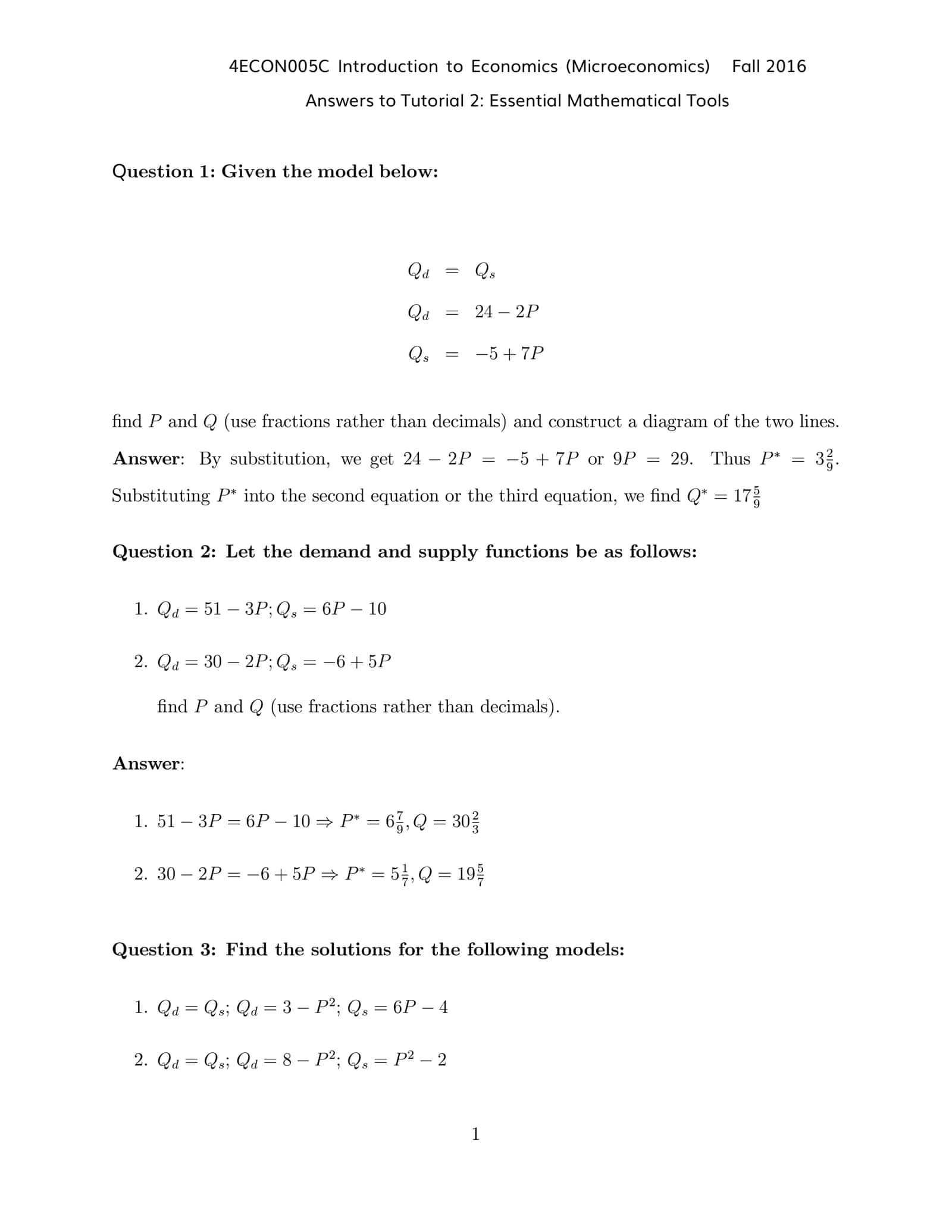 Tutorial 2: Essential Mathematical Tools